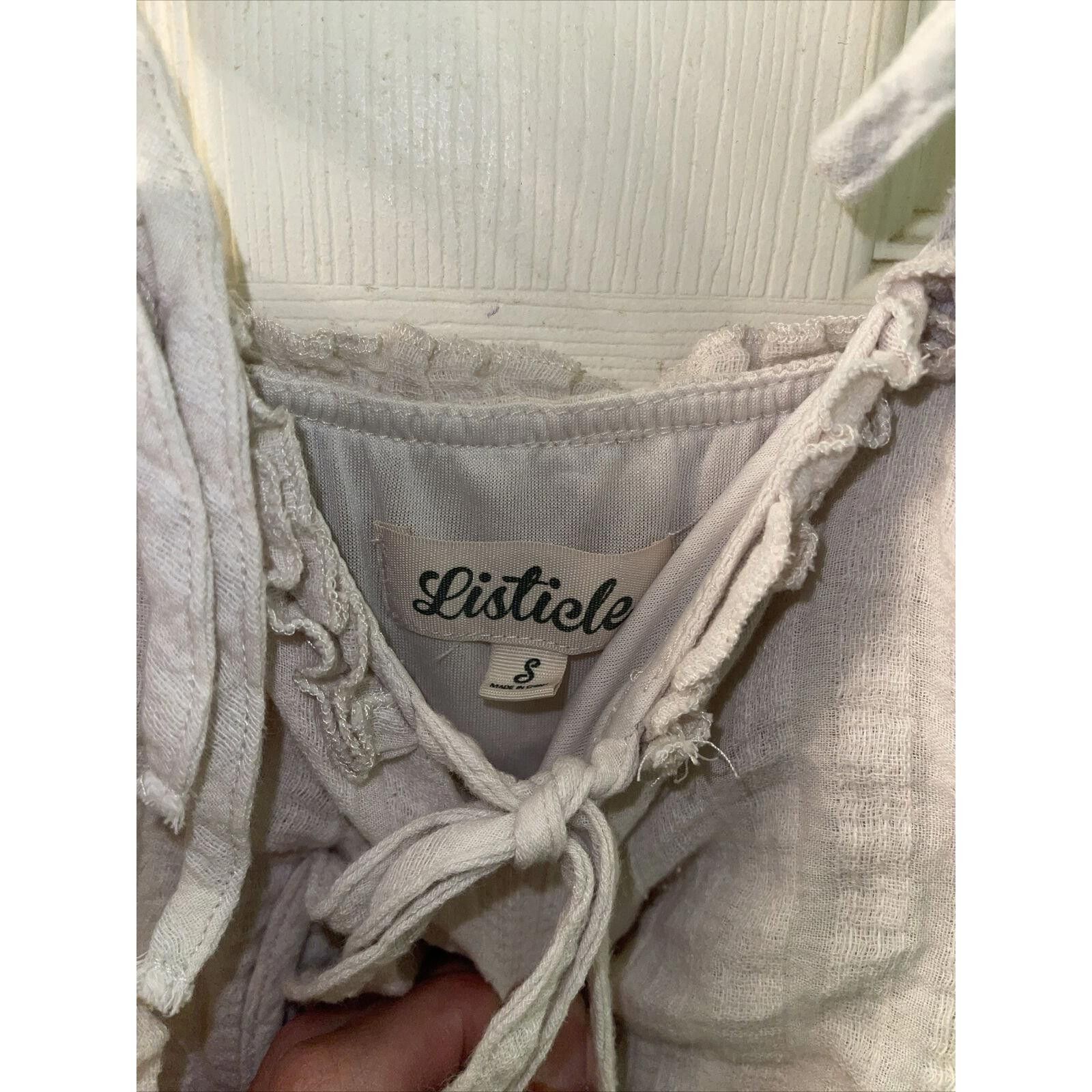 Designer Listicle Isla Lightweight Cotton Tiered Dress. Off White Size S / US 4 / IT 40 - 5 Thumbnail