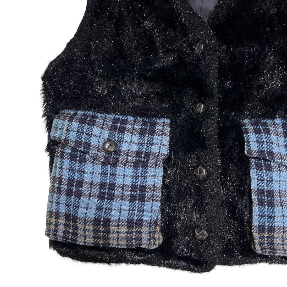 Issey Miyake Issey Miyake Tsumori Chisato Design Faux fur Check vest Size US M / EU 48-50 / 2 - 8 Thumbnail