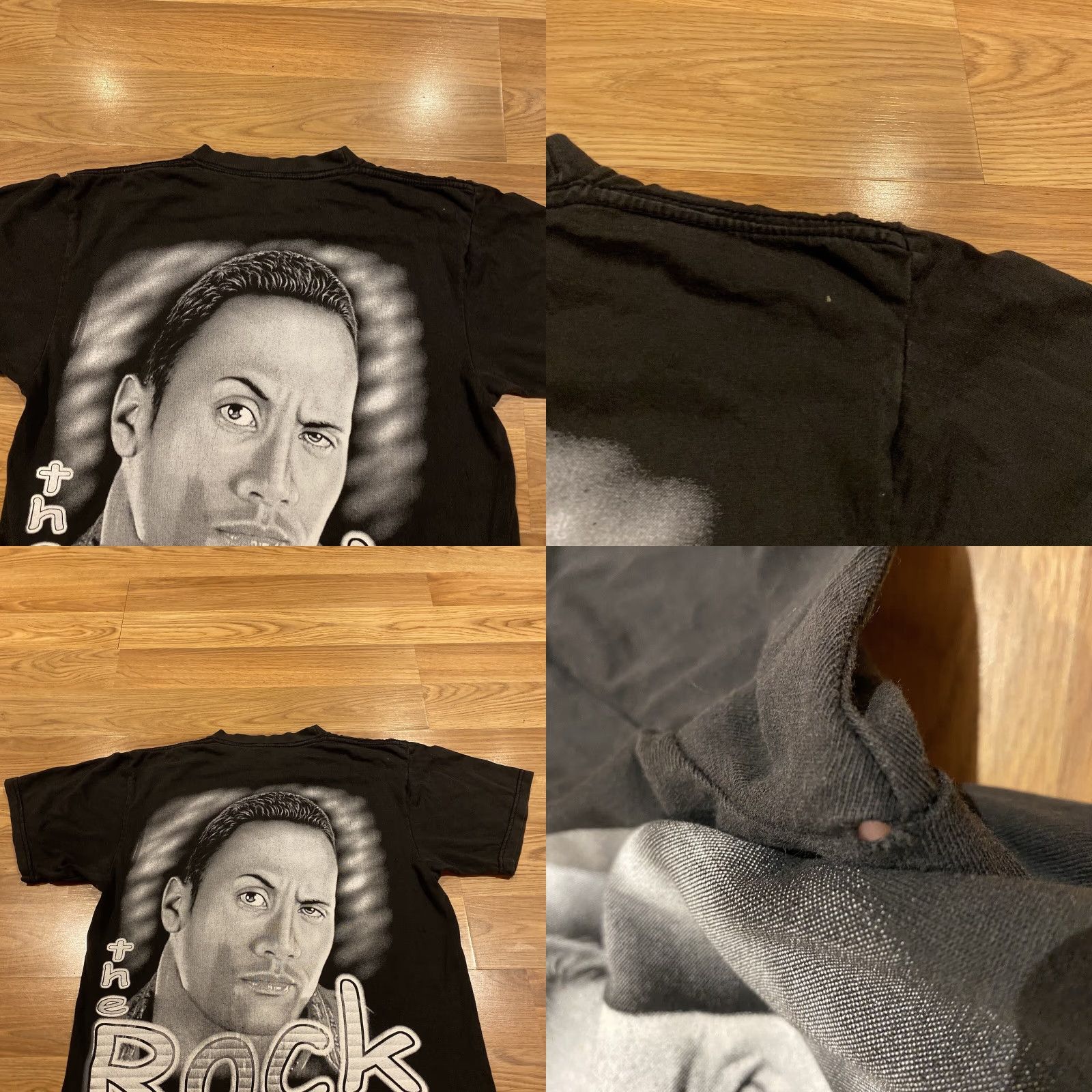 Vintage VINTAGE Dwayne The Rock Johnson WWF Wrestling AOP WWE Tee Big Land Sz Medium Shirt Mens 90s Double-Sided Black Short Sleeve Crew Neck Size US M / EU 48-50 / 2 - 9 Thumbnail