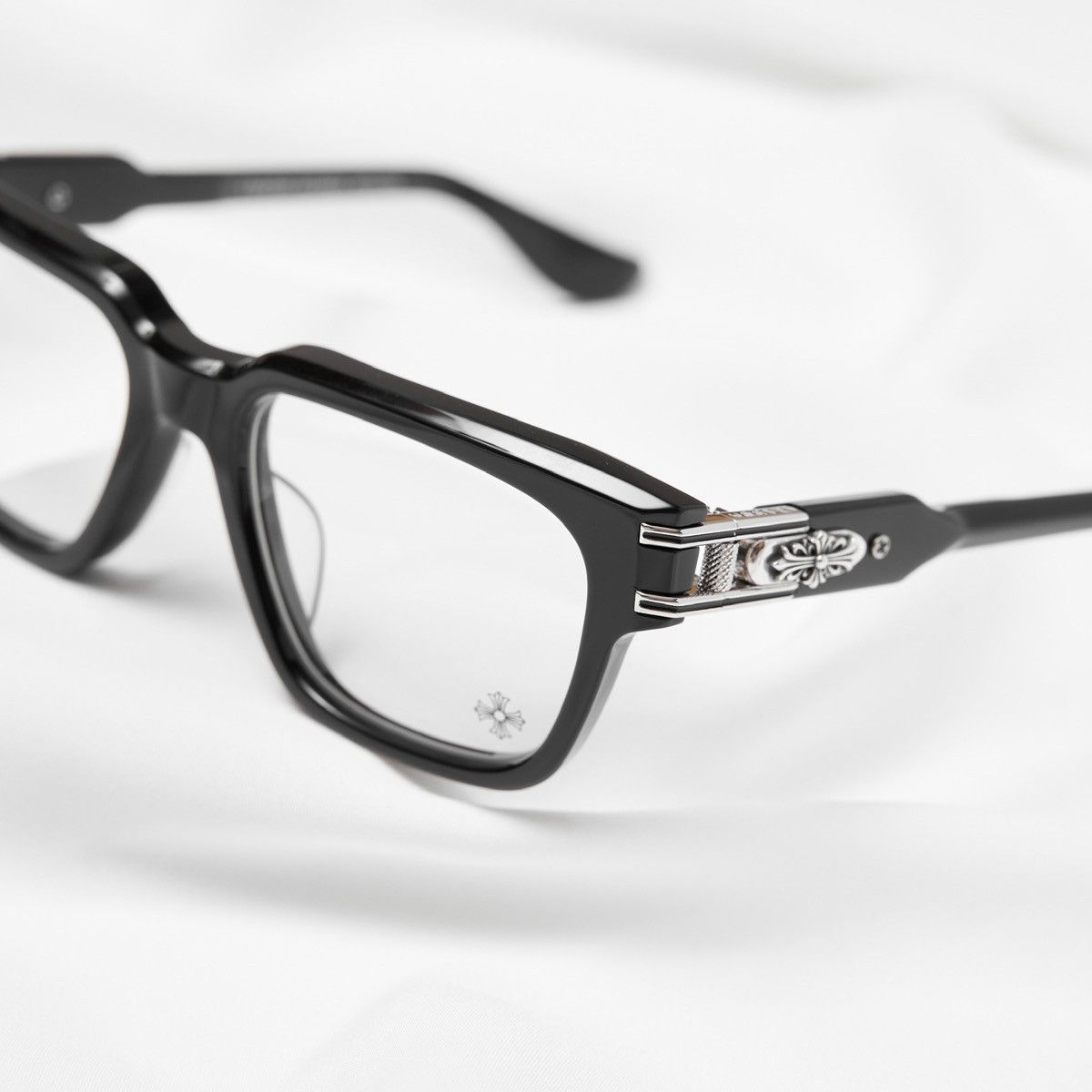 Chrome Hearts CHROME HEARTS BULGE BLACK SHINY SILVER GLASSES Size ONE SIZE - 3 Thumbnail