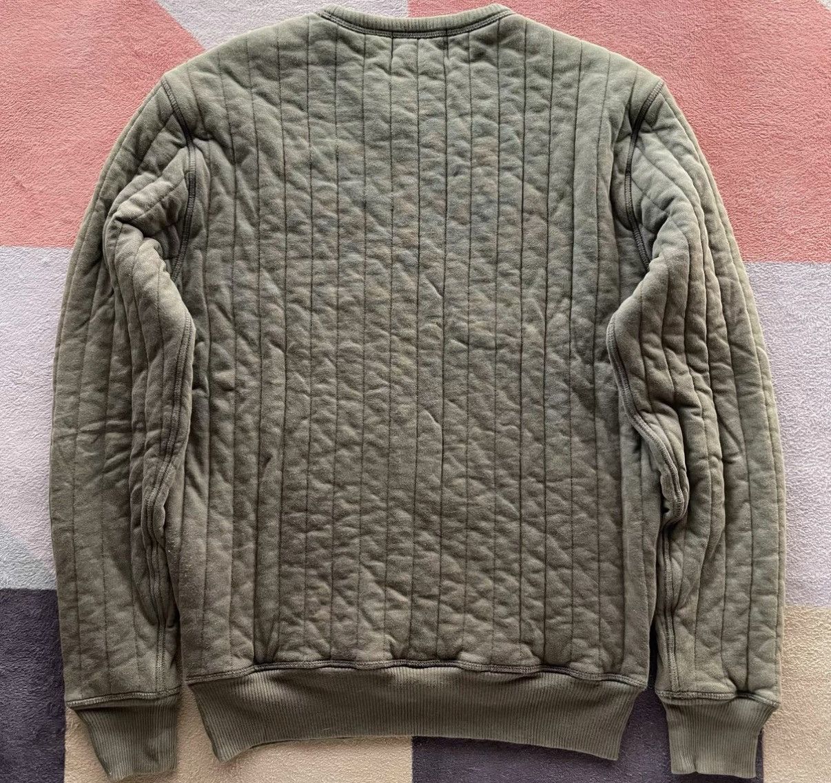 RRL Ralph Lauren RRL Ralph Lauren Olive Green Quilted Sweatshirt K22 Size US S / EU 44-46 / 1 - 6 Thumbnail