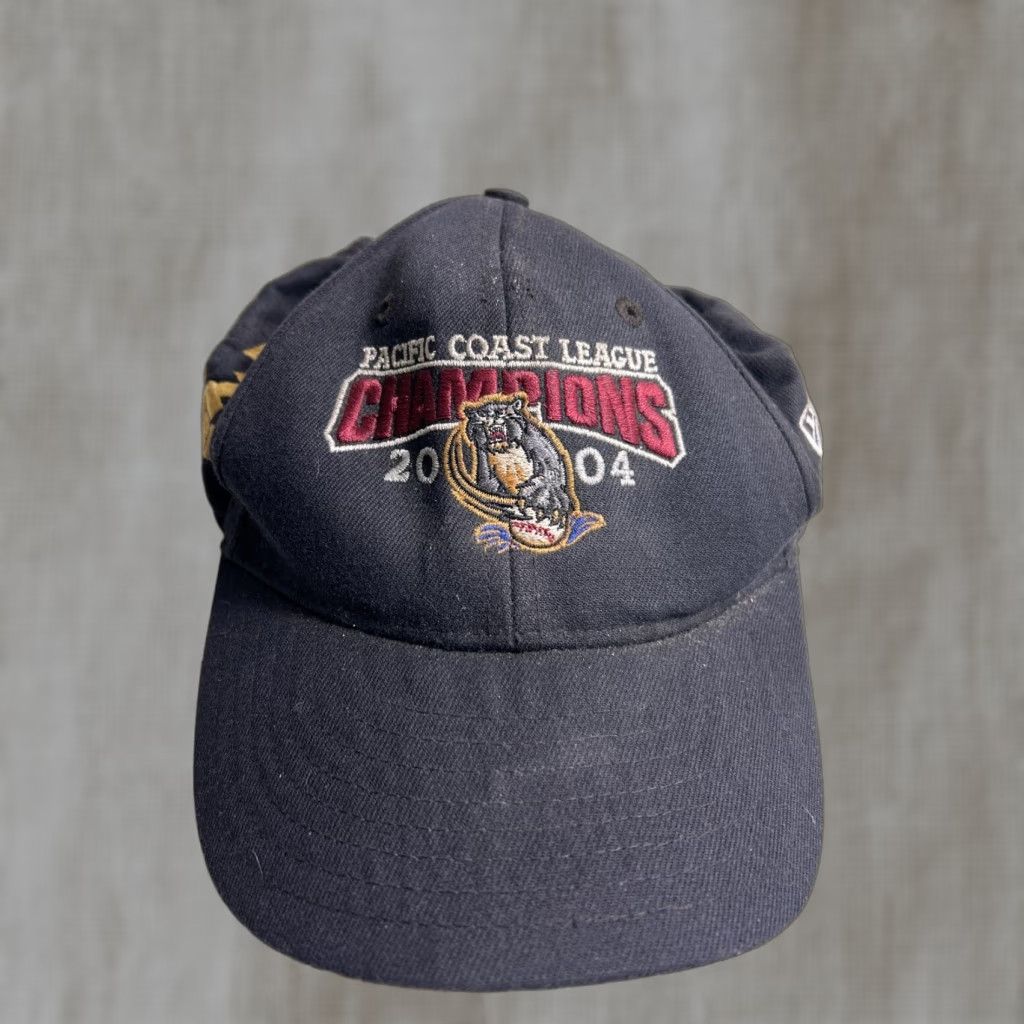 New Era VINTAGE New Era Sacramento Rivercats 2004 Champions Hat Adjustable Strap Dirty Stained Men Black Baseball Cap Adjustable Strap Champions Logo Size ONE SIZE - 1 Thumbnail
