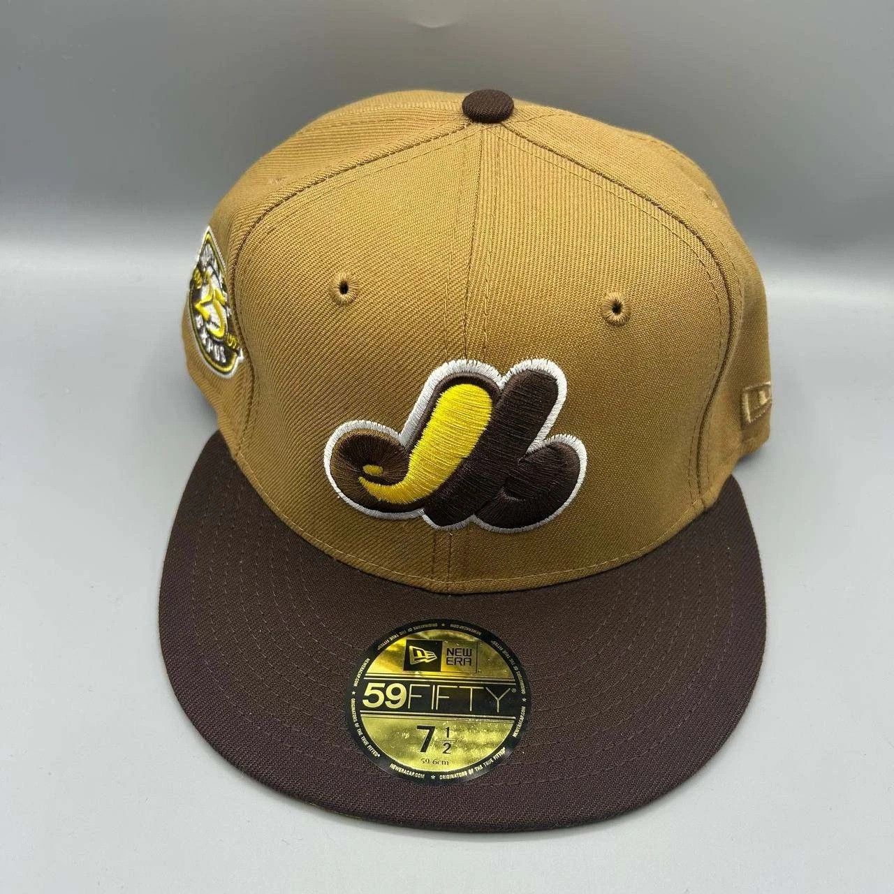New Era Montreal Expos Hat Men 7 1/2 Brown Yellow MLB Fitted Cap Size ONE SIZE - 1 Thumbnail