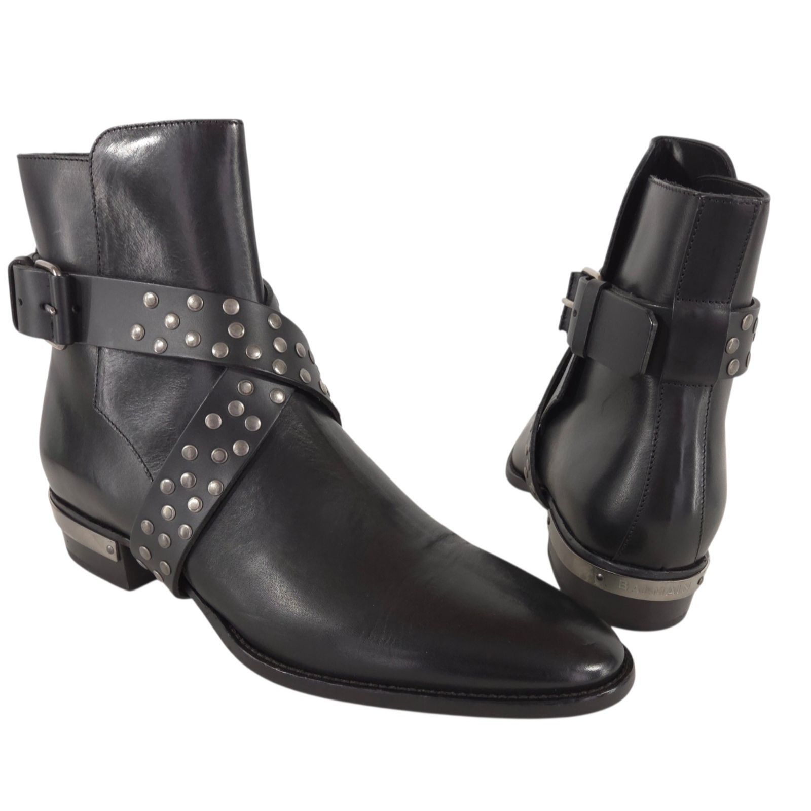 Balmain Balmain Beatle Studded Harness Boots US 13 EU 46 Mens Black Size US 13 / EU 46 - 1 Thumbnail