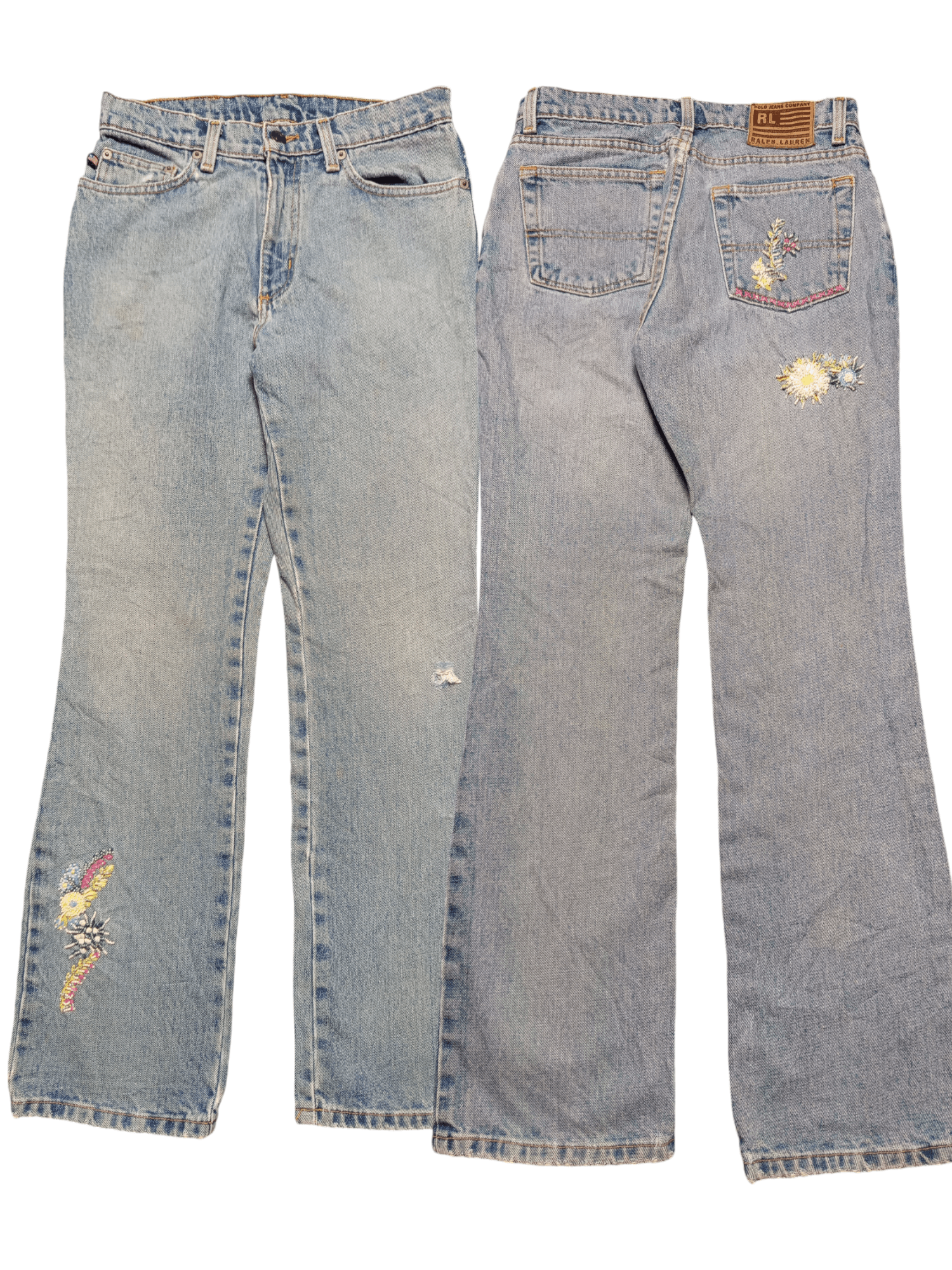 If Six Was Nine Flare Ralph Lauren Flora Jeans Bootcut Size US 27 - 1 Thumbnail