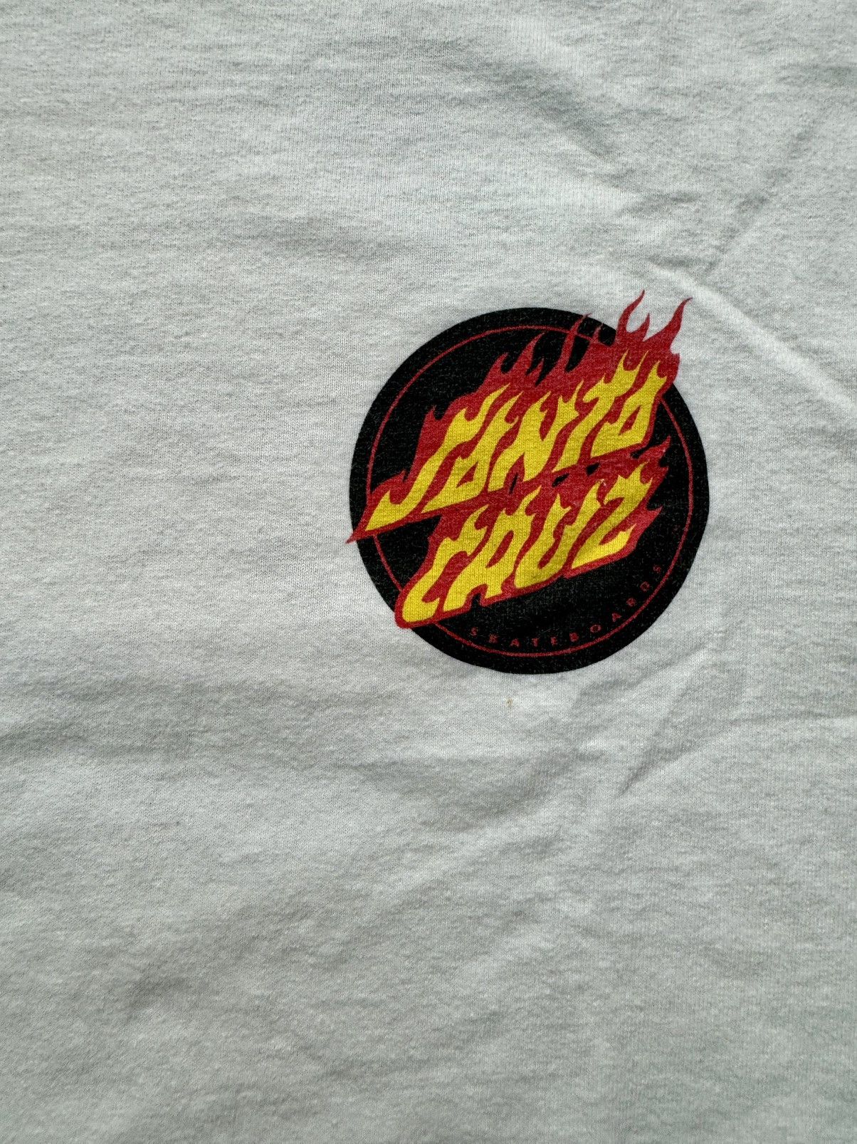 Santa Cruz Skateboards × Vintage Flaming Logo SANTA CRUZ Double Sided Skate Tshirt Medium Size US M / EU 48-50 / 2 - 7 Thumbnail
