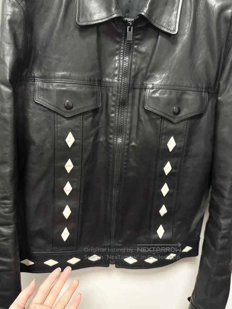 Saint Laurent Paris Saint Laurent Black Leather Jacket with Diamonds. Size US M / EU 48-50 / 2 - 3 Thumbnail