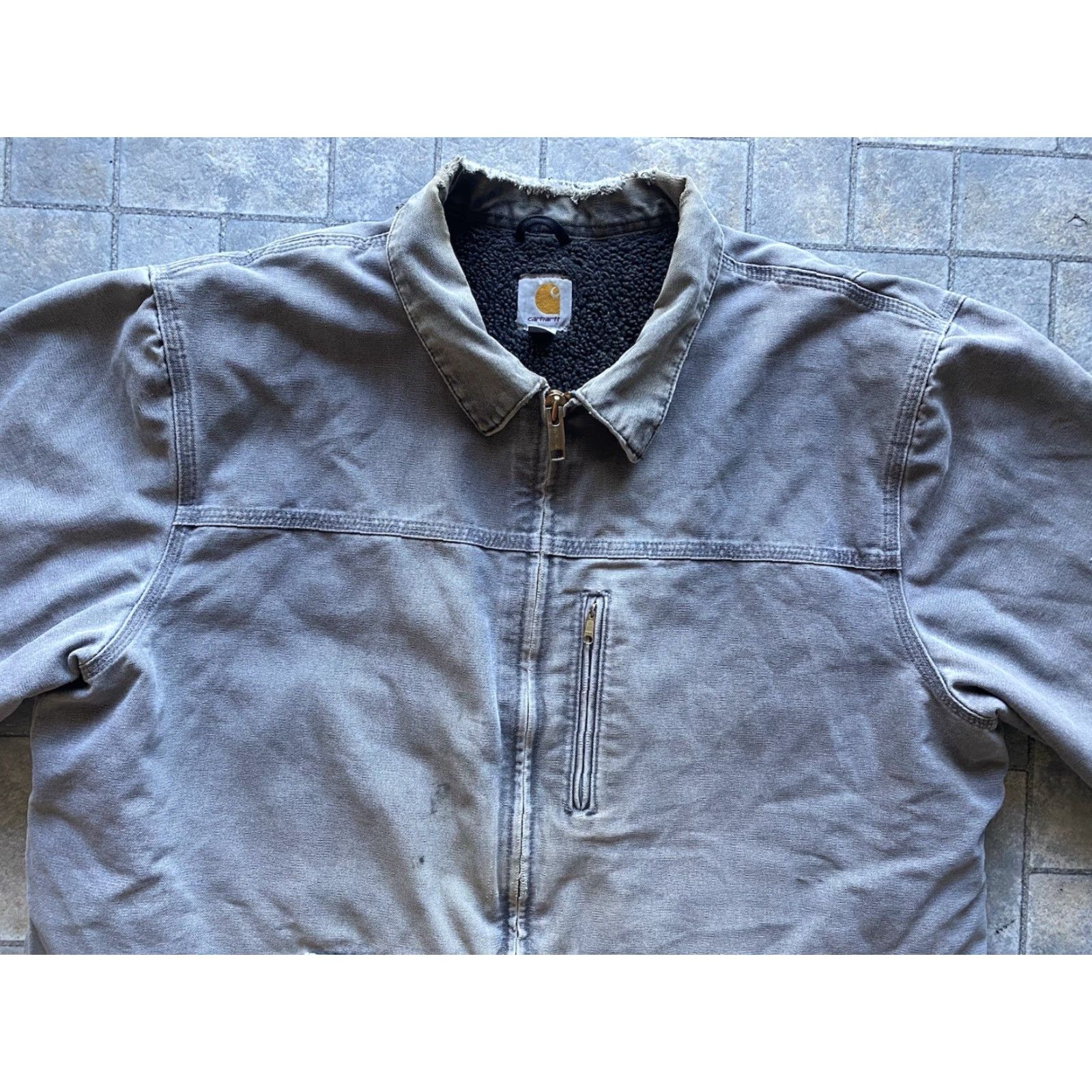 Carhartt VINTAGE Carhartt C61 GVL Jacket Coat Men’s XL Tall Gray Flaws Wear Distressed Size US XL / EU 56 / 4 - 4 Thumbnail