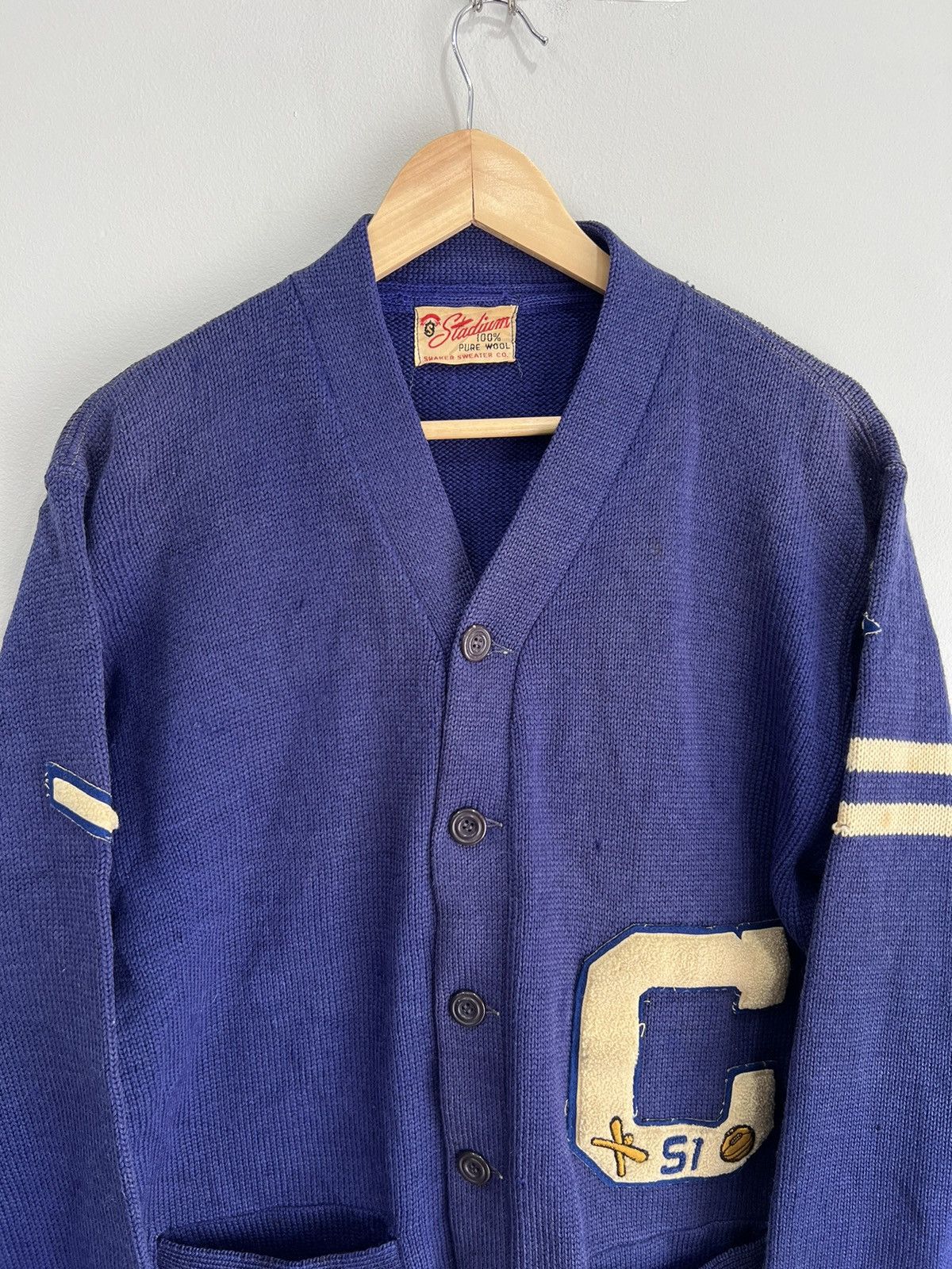 Vintage Vintage 1950s Stadium Shaker Cardigan Knit sweater 60s Size US L / EU 52-54 / 3 - 3 Thumbnail