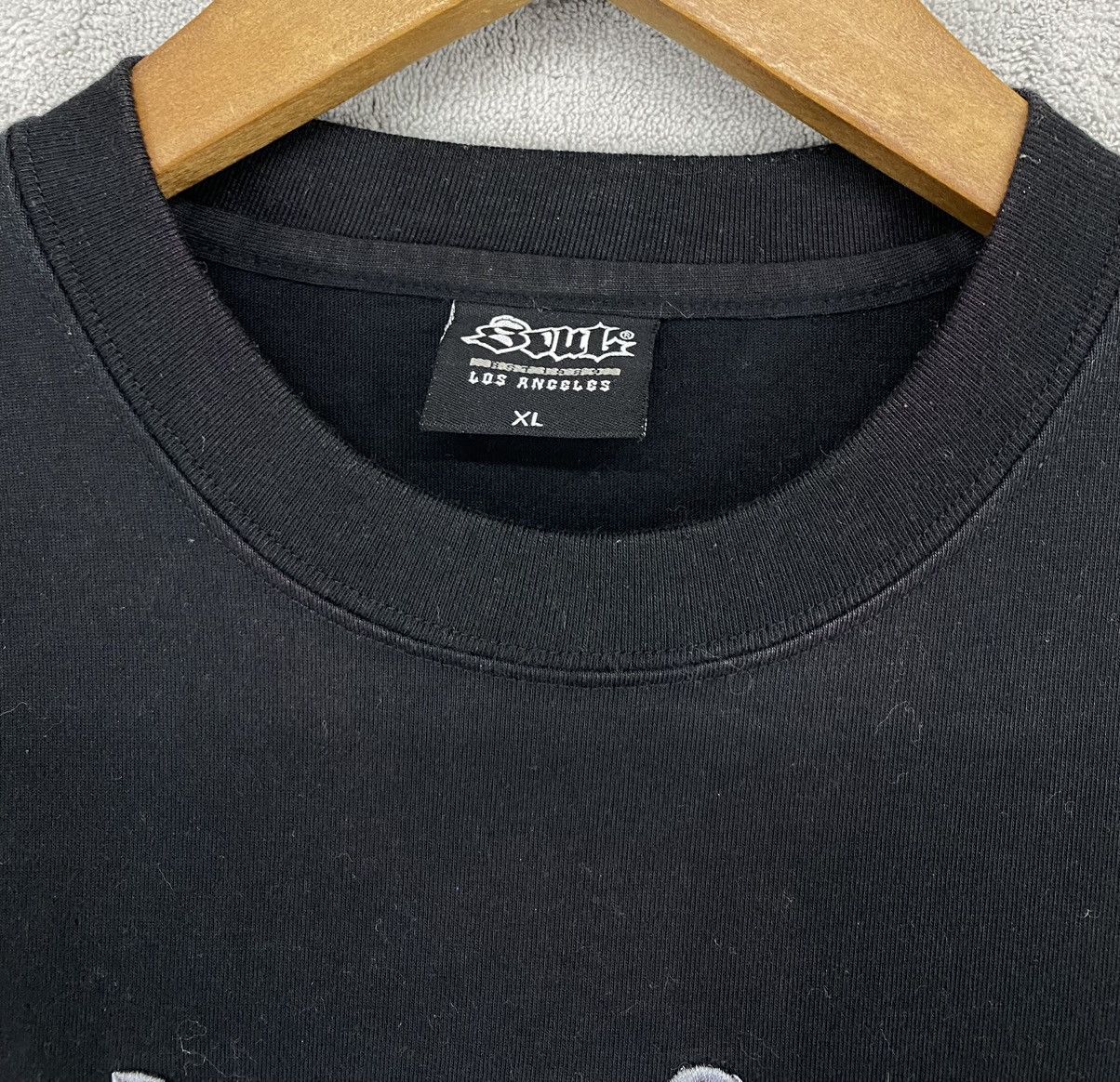 Vintage 💥Y2K SOUL LOS ANGELES BIG LOGO BLACK T-SHIRT Size US XXL / EU 58 / 5 - 6 Thumbnail