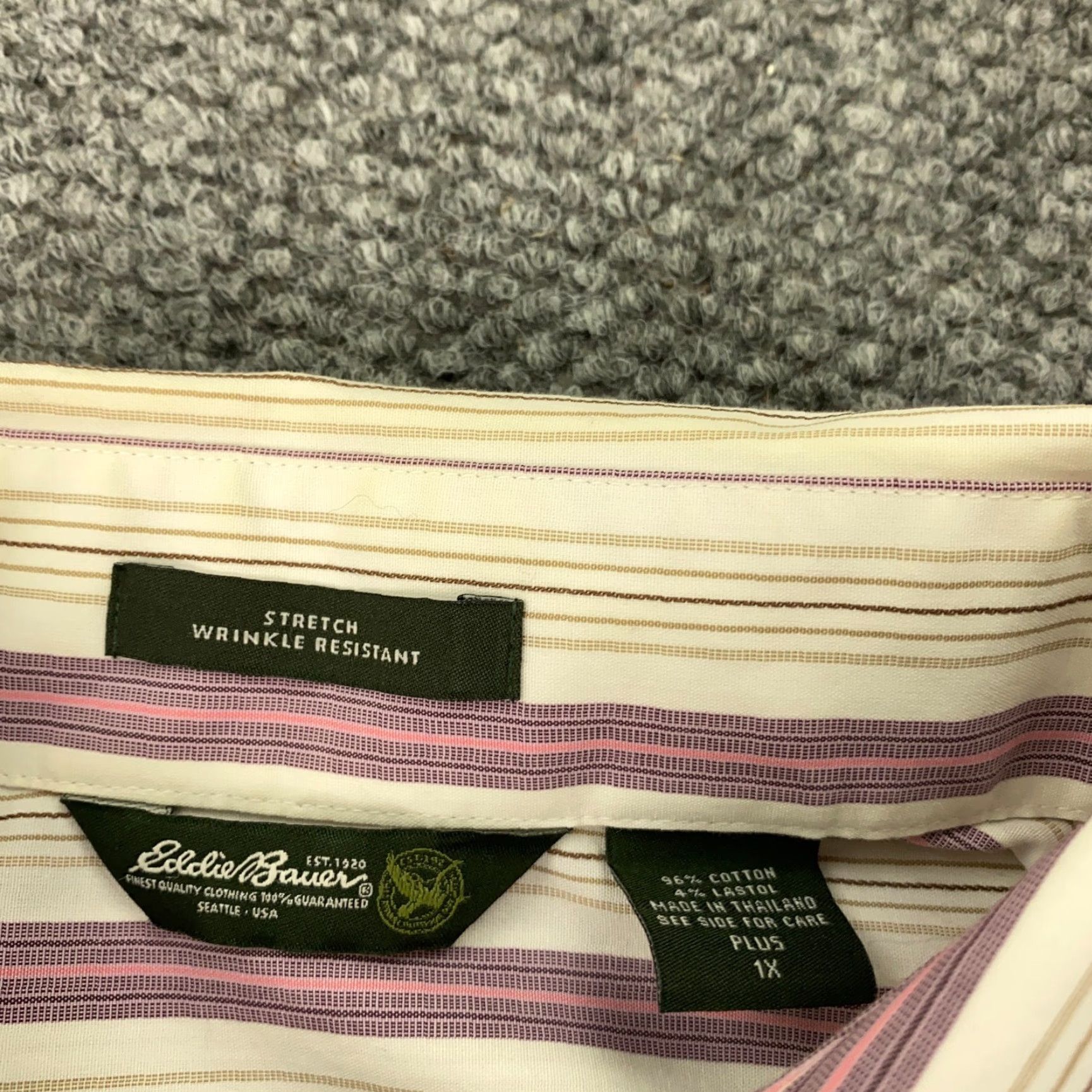 Eddie Bauer Eddie Bauer Plus Size 1X Button-Up Shirt Womens Striped Long Sleeve Collared Multicolor Stretch Size XL / US 12-14 / IT 48-50 - 4 Thumbnail