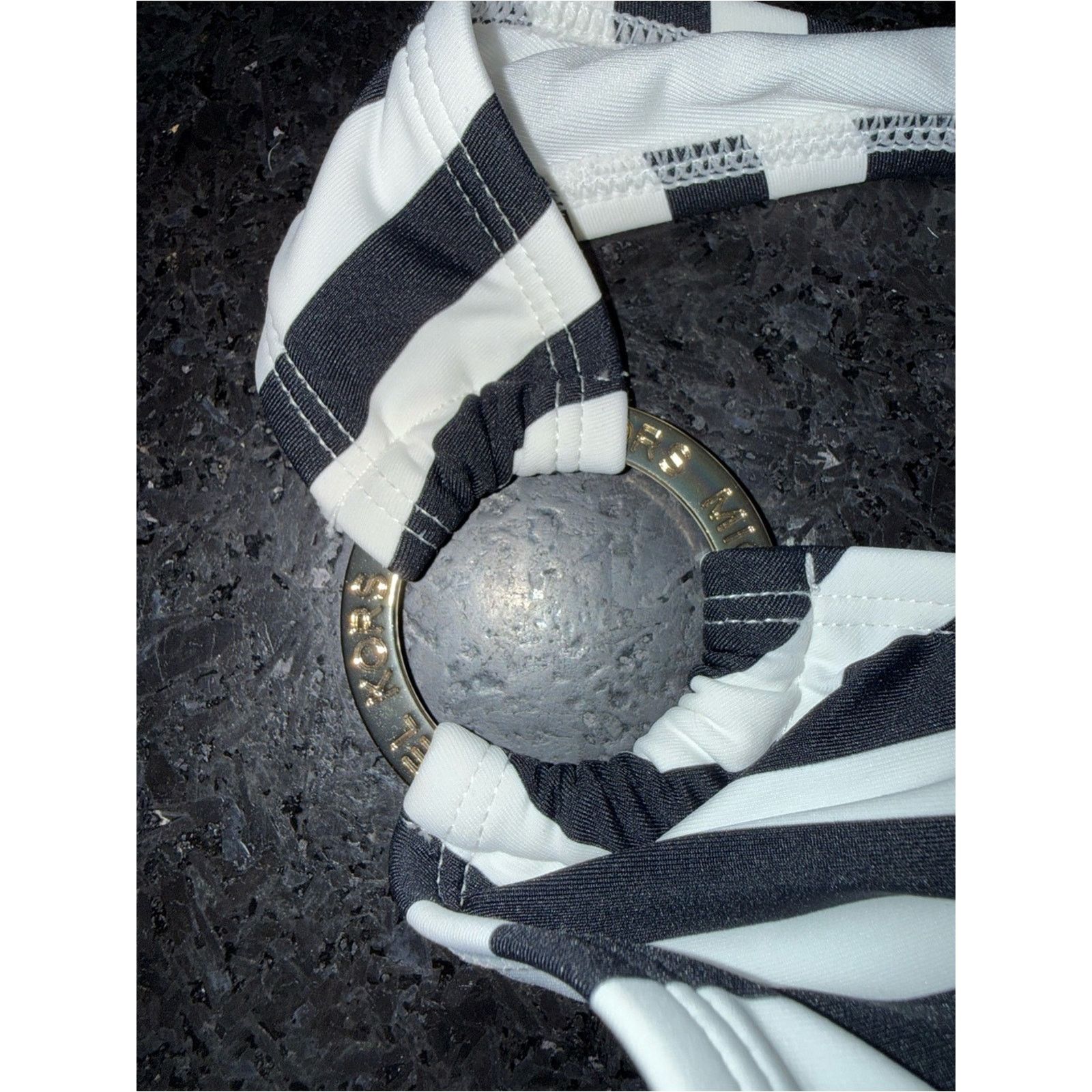 Michael Kors MICHAEL KORS Black White Striped One Piece Swimsuit SZ 6 Size ONE SIZE - 5 Thumbnail