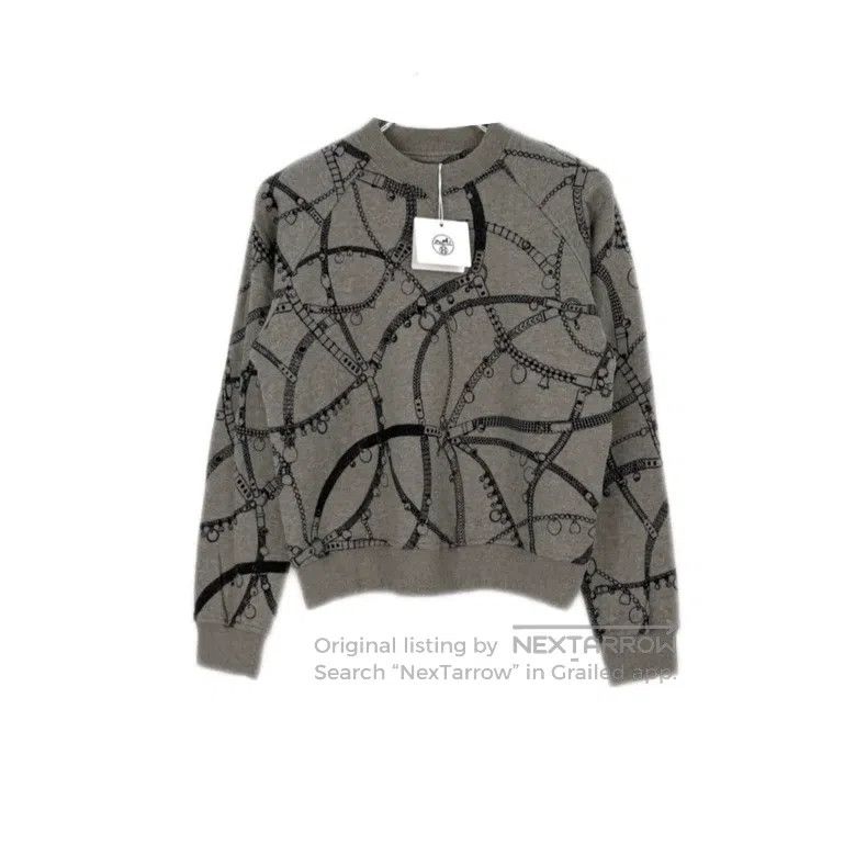 Hermes Gray Rope Pattern Sweatshirt