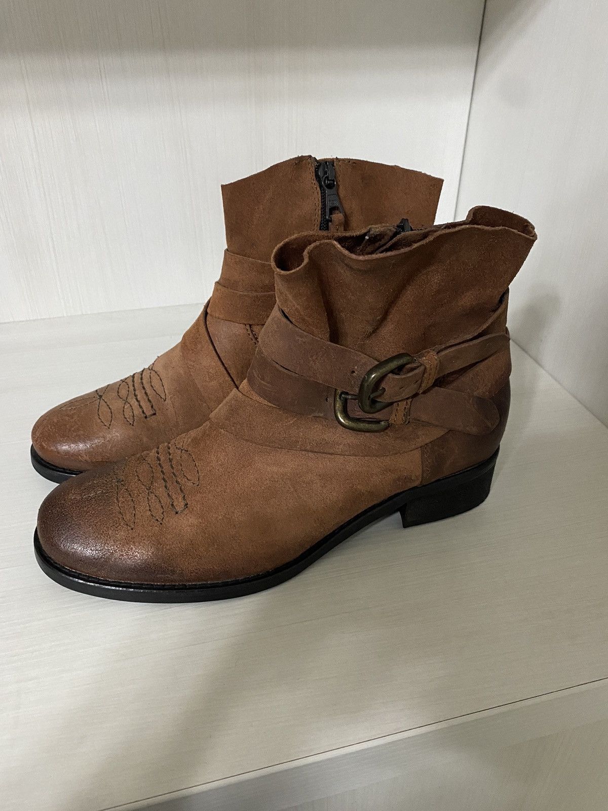 If Six Was Nine Vintage AS 98 Guidi Style High Leather Biker Boots Japanese Size US 6.5 / EU 39-40 - 3 Thumbnail