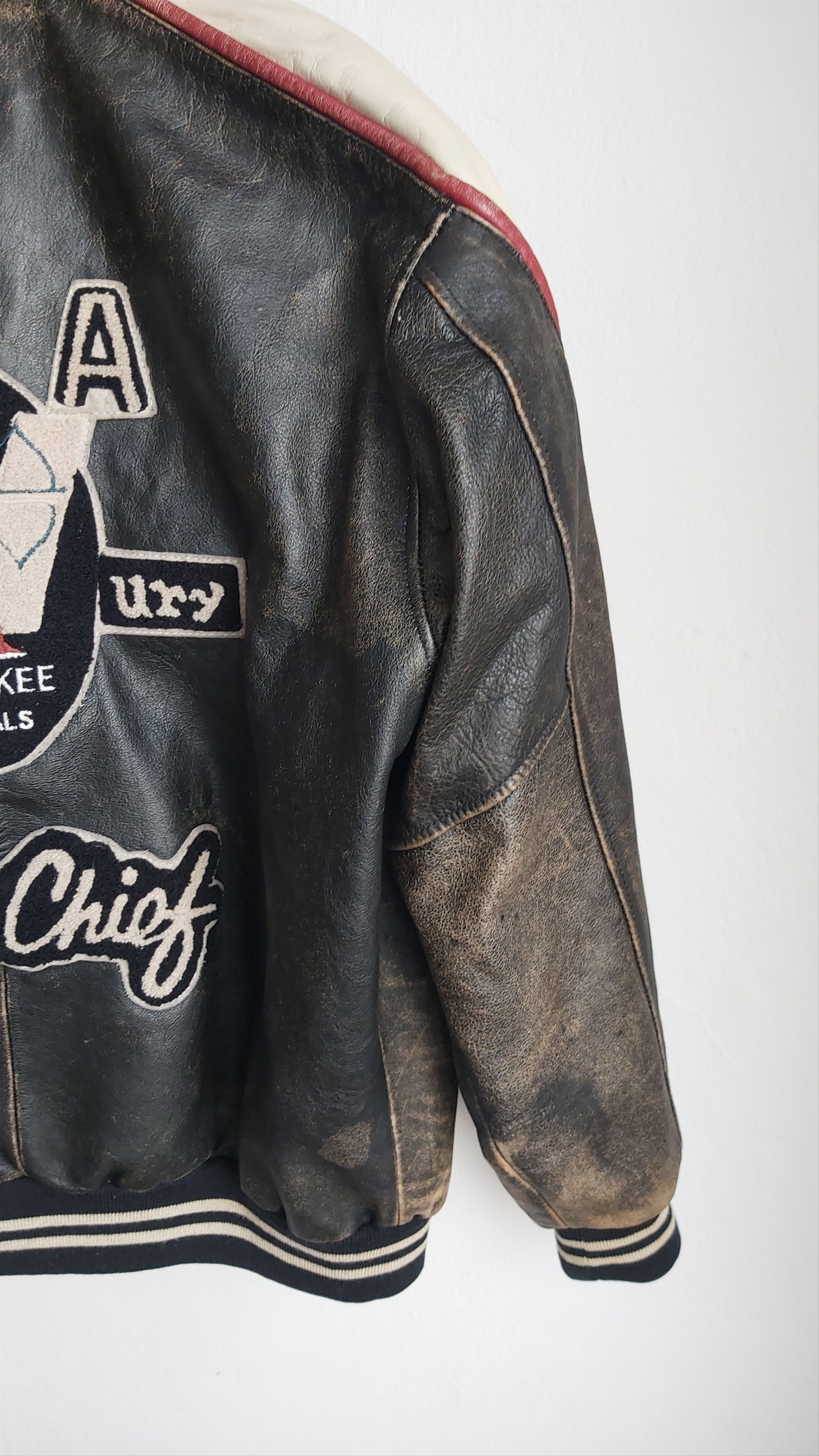 Vintage Lee Trevor Vintage USA Leather Jacket Milwaukee Chemicals Size US XL / EU 56 / 4 - 13 Thumbnail