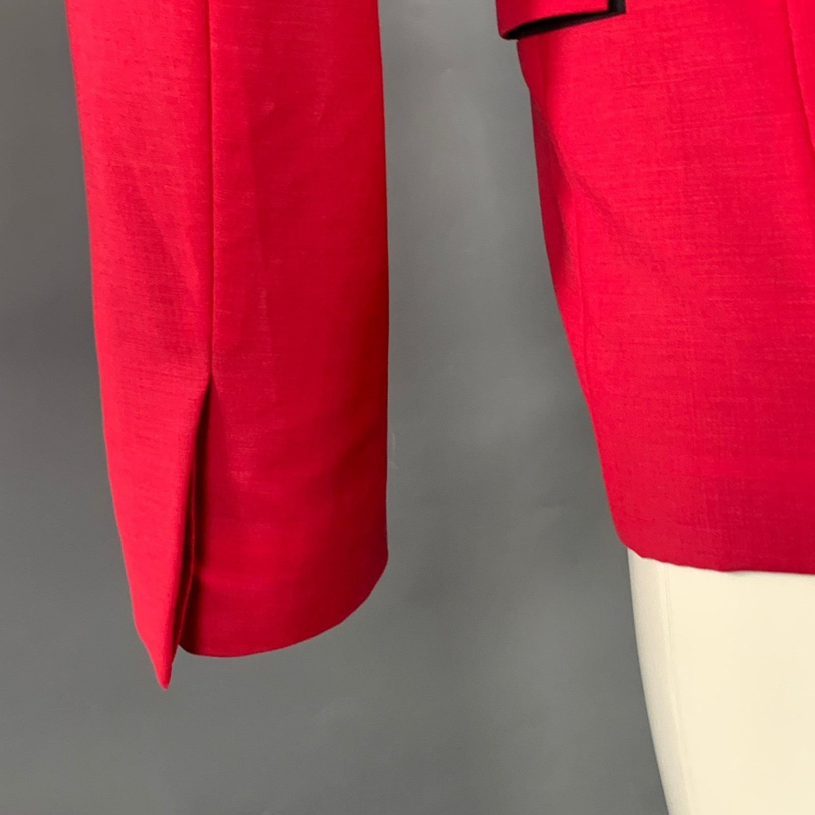 Paul Smith Size 38 Red Black Wool Mohair Peak Lapel Sport Coat Size 38R - 5 Thumbnail