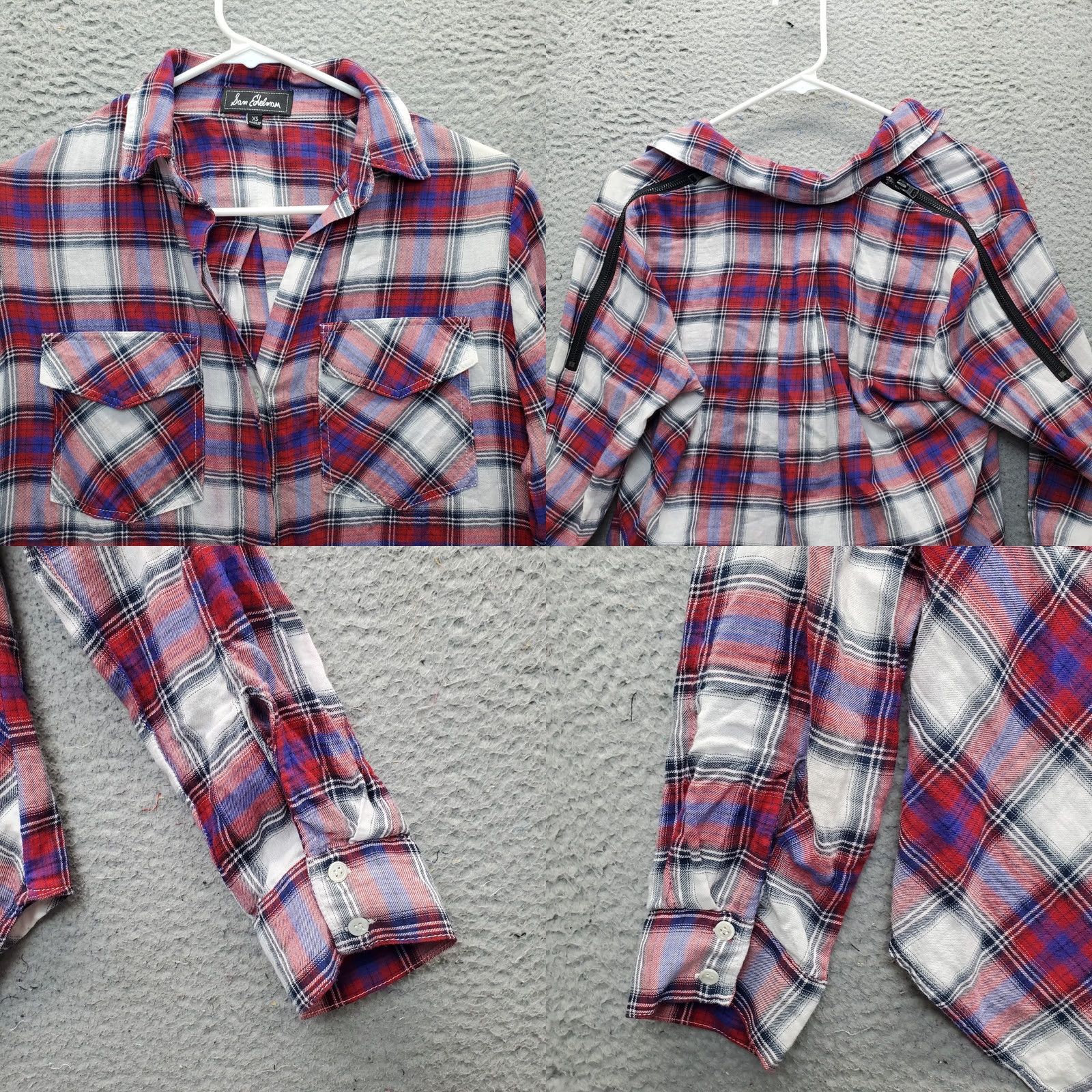 Sam Edelman Sam Edelman Western Shirt Womens XS Multi Plaid Roll Tab Sleeve Collar Button-Up Size XS / US 0-2 / IT 36-38 - 8 Thumbnail