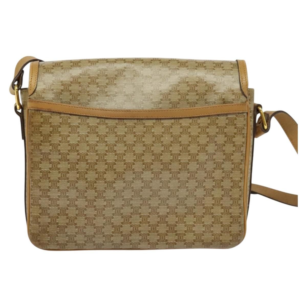 Celine CELINE Macadam Canvas Shoulder Bag Pvc Brown Gold Size ONE SIZE - 3 Thumbnail