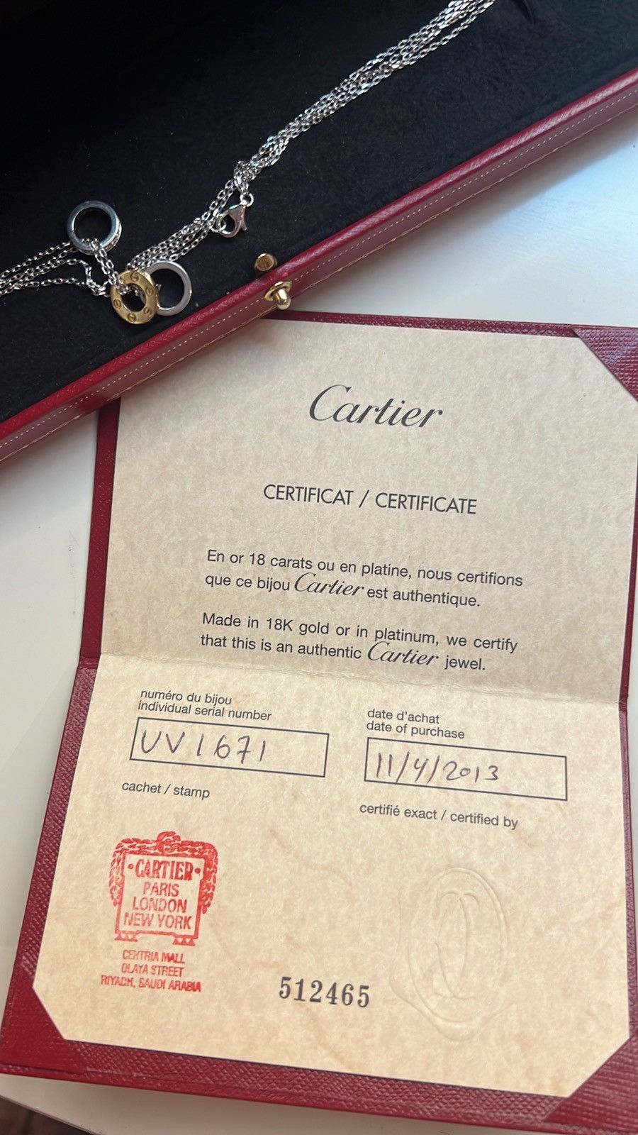 Cartier 18K gold love necklace with diamonds Size ONE SIZE - 3 Thumbnail