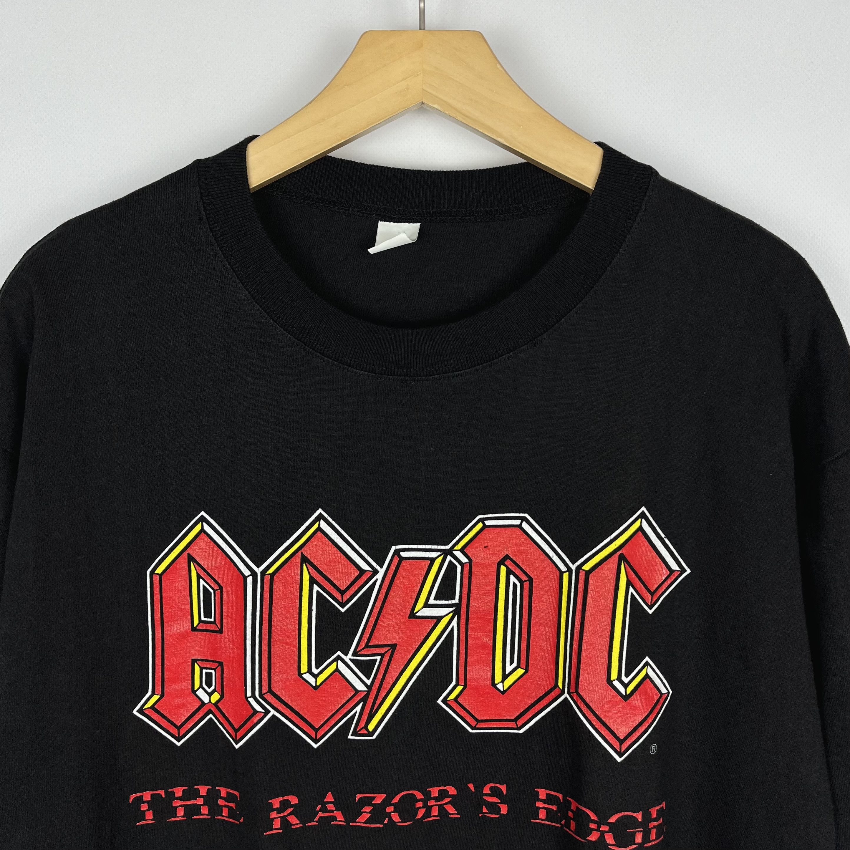 Band Tees Vintage AC/DC The Razors Edge Rare Rock Band T Shirt 1990’s Size US L / EU 52-54 / 3 - 2 Thumbnail