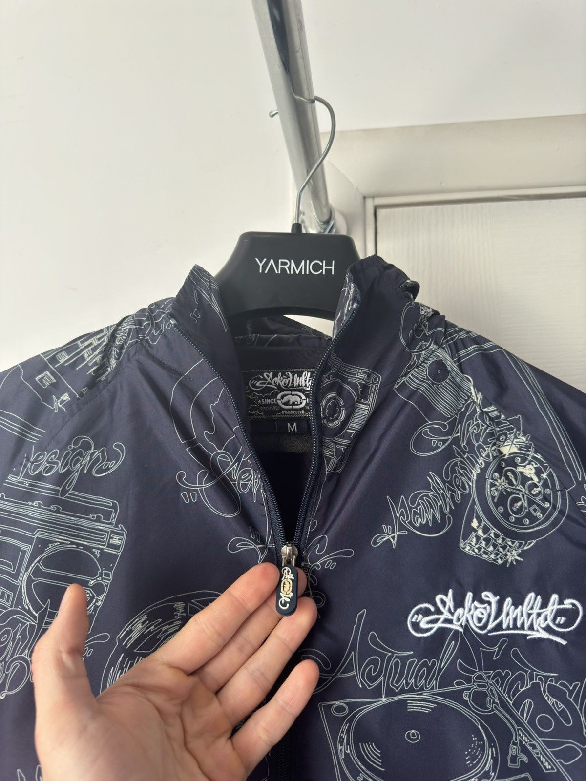 Ecko Unltd. Ecko Unltd Logogram Strip Graphic Nylon Jacket Embroidered Size US M / EU 48-50 / 2 - 5 Thumbnail