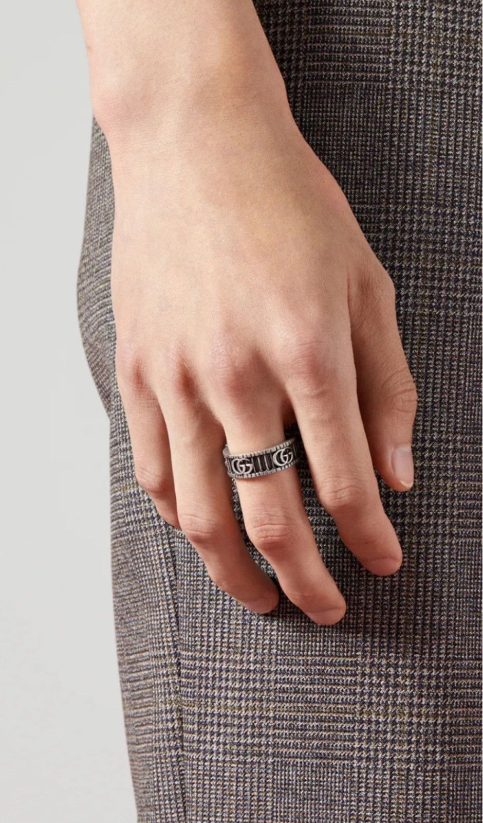 Gucci Gucci RING WITH DOUBLE G IN SILVER Unisex Size 24 (64mm) Size ONE SIZE - 4 Thumbnail