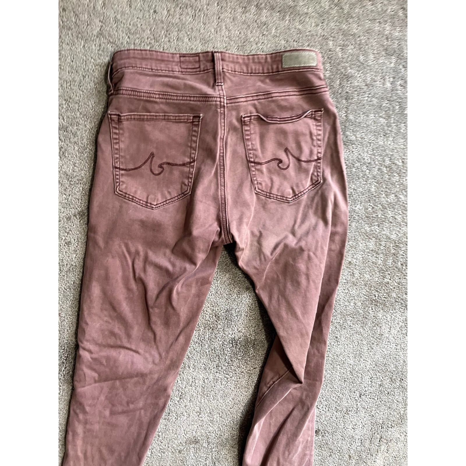 Denime AG Adriano Goldschmied The Abbey Skinny Jeans Women Size 26R Pink 26" Inseam Modern Size ONE SIZE - 2 Thumbnail