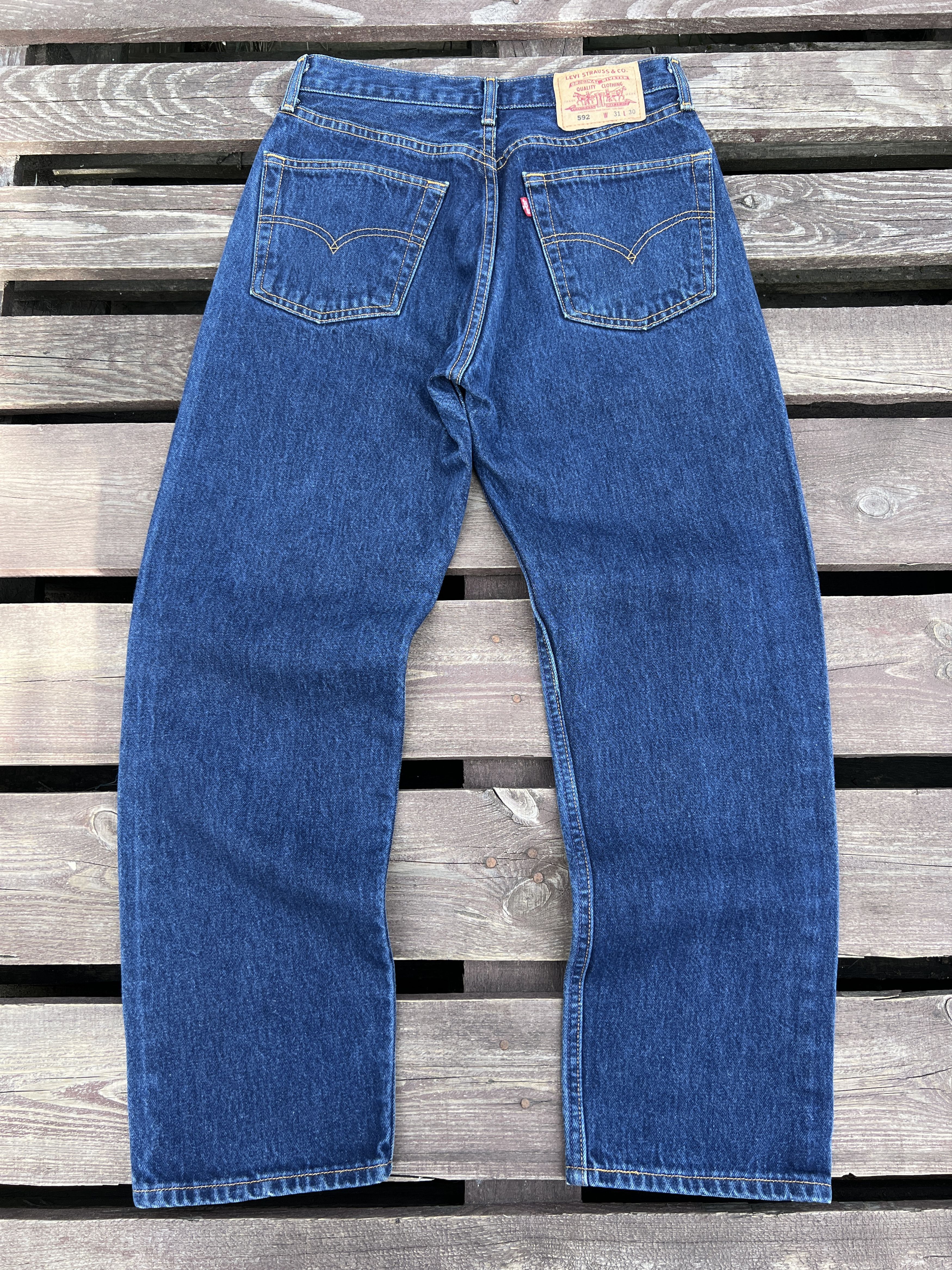 Levi's Vintage 90s Levis 592 Made in Pakistan Washed Denim Jeans Size US 31 - 1 Thumbnail