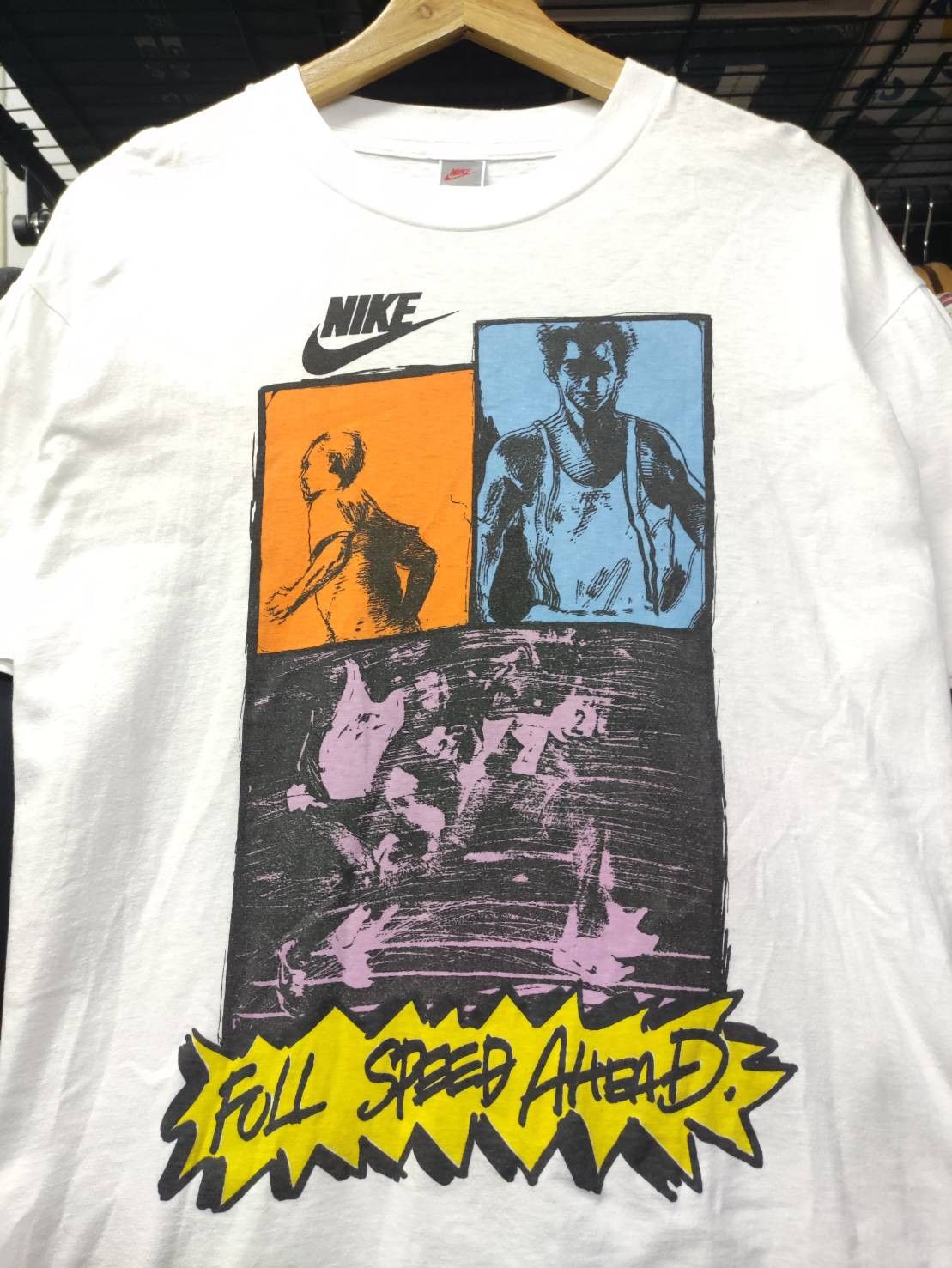 Nike Vtg 90's Nike " Full Speed Ahead " Single Stitch T-Shirt Size US L / EU 52-54 / 3 - 1 Thumbnail