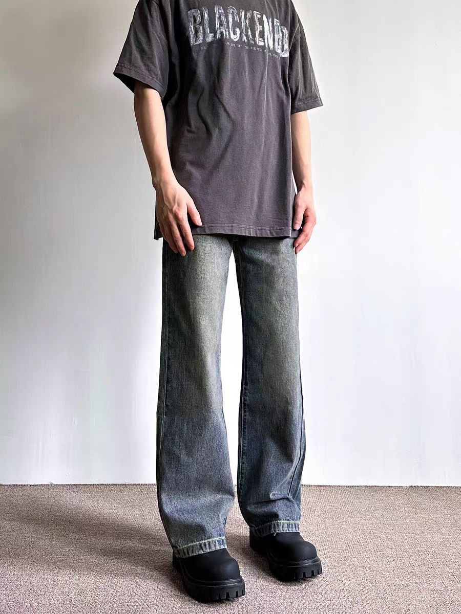 Japanese Brand × Jean Washed casual straight-leg vintage high street jeans Size US 32 / EU 48 - 5 Thumbnail