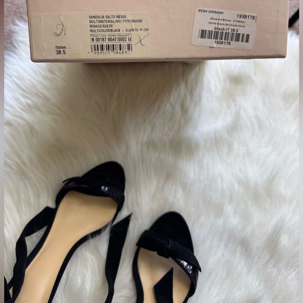 Alexandre Birman Alexandre Birman Clarita Bow Sequin Embellished Suede Sanda Size US 8.5 / IT 38.5 - 5 Thumbnail
