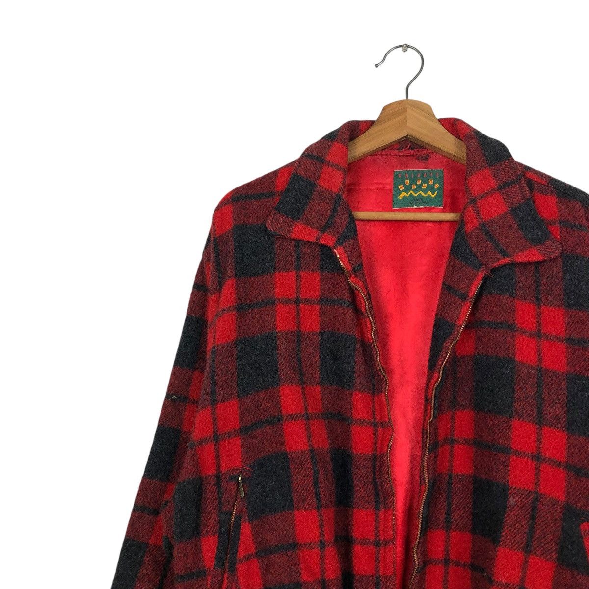 Japanese Brand VINTAGE WOOL HERRINGBONE BOMBER JACKET MESSAGE ISSEY MIYAKE Size US M / EU 48-50 / 2 - 9 Thumbnail