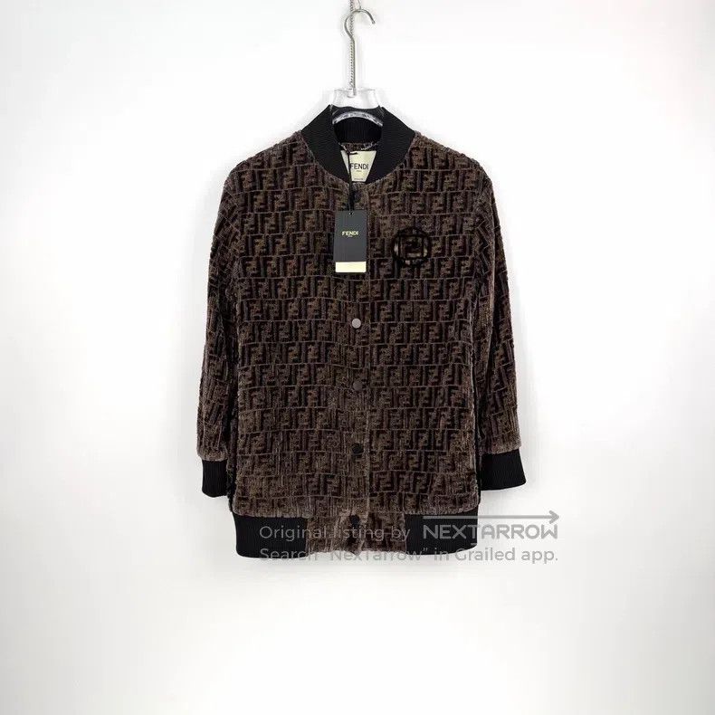 Fendi Fendi Dark brown logo velvet jacket Size XS / US 0-2 / IT 36-38 - 3 Thumbnail