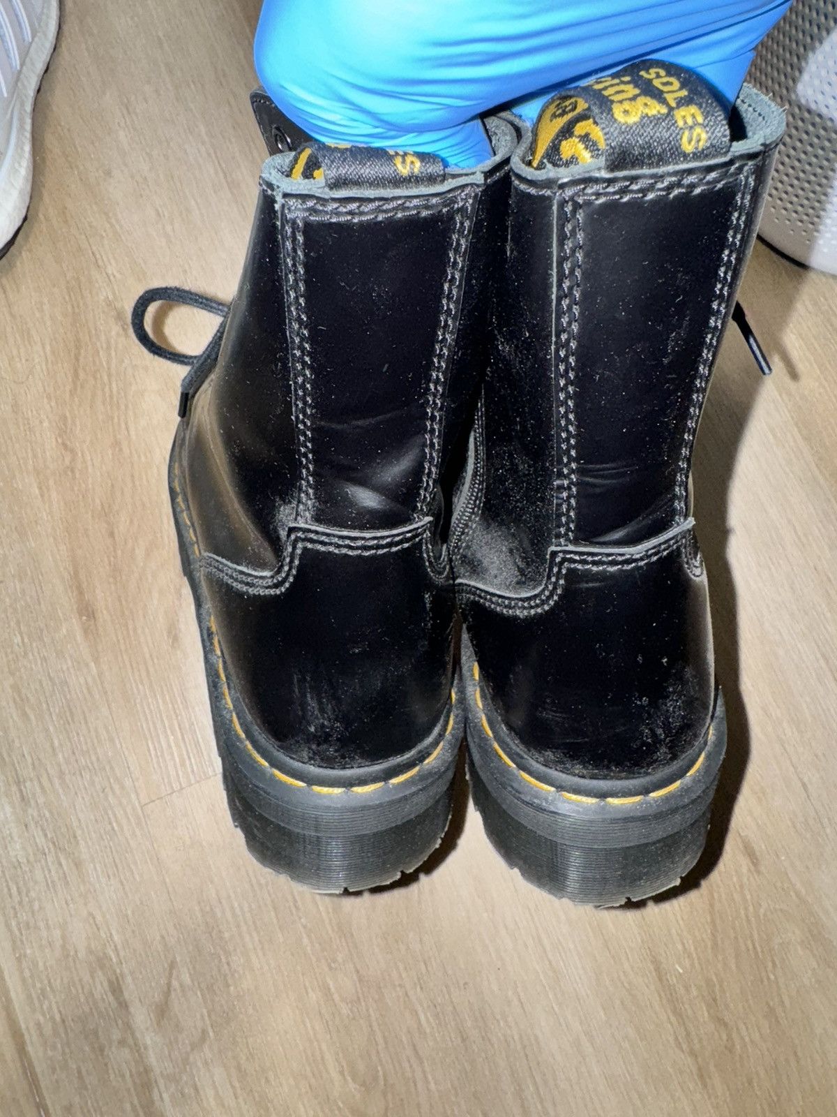 Dr. Martens Dr. Martens Black Polished Jadon Platform Boots Size US 11 / EU 44 - 7 Thumbnail