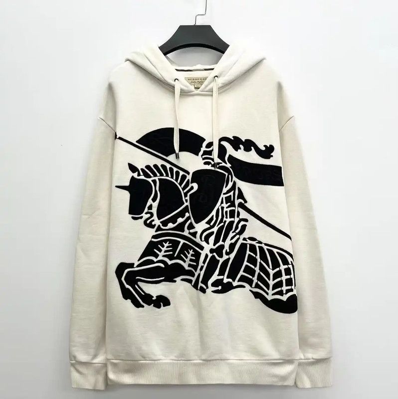 Burberry Burberry Men's Cotton Blend Hoodie in Cream Size US M / EU 48-50 / 2 - 1 Thumbnail