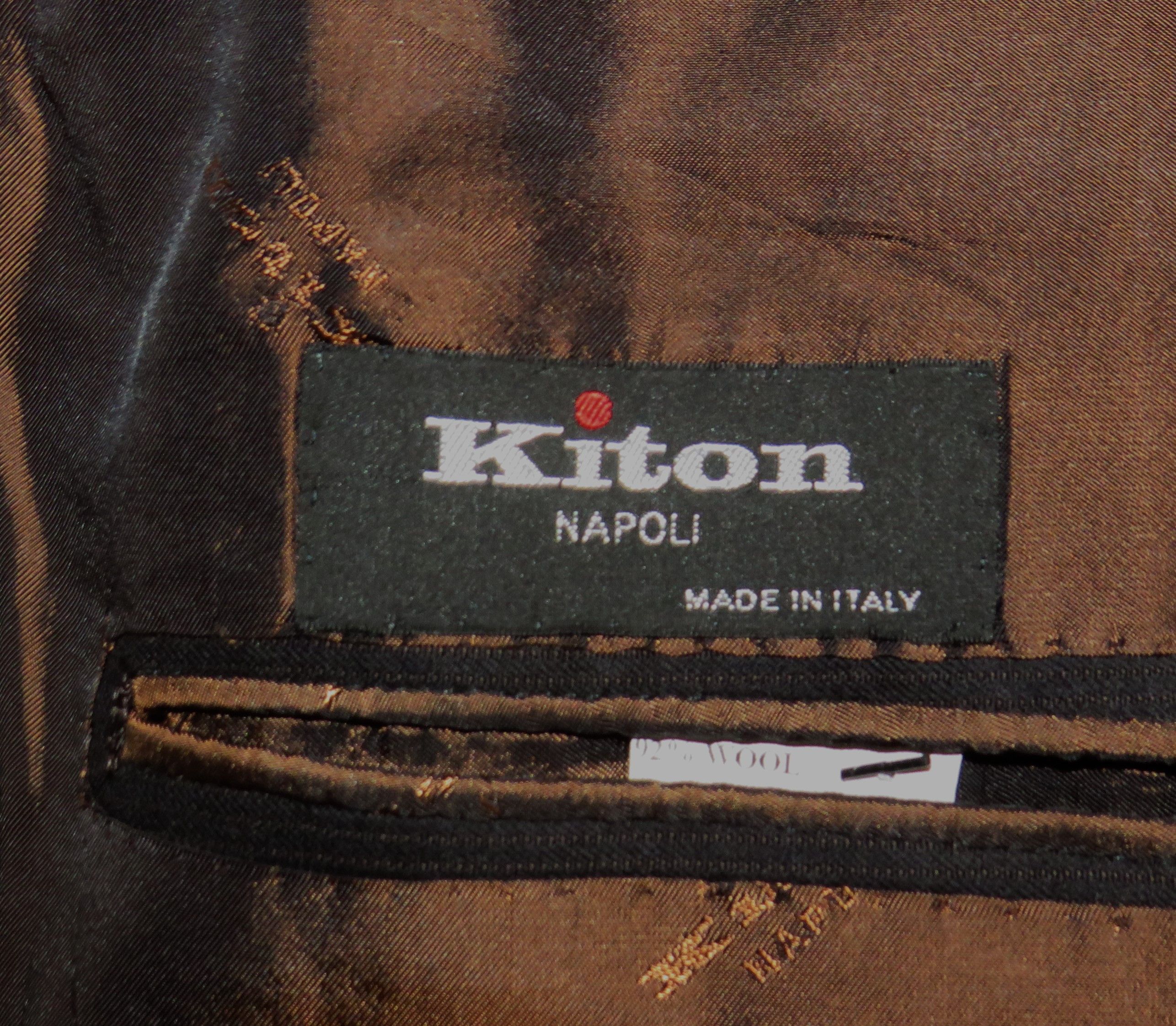 Kiton 8% Vicuna Argentina Dark Gray Stripe Three Roll Two Suit 42R Size 42R - 19 Thumbnail