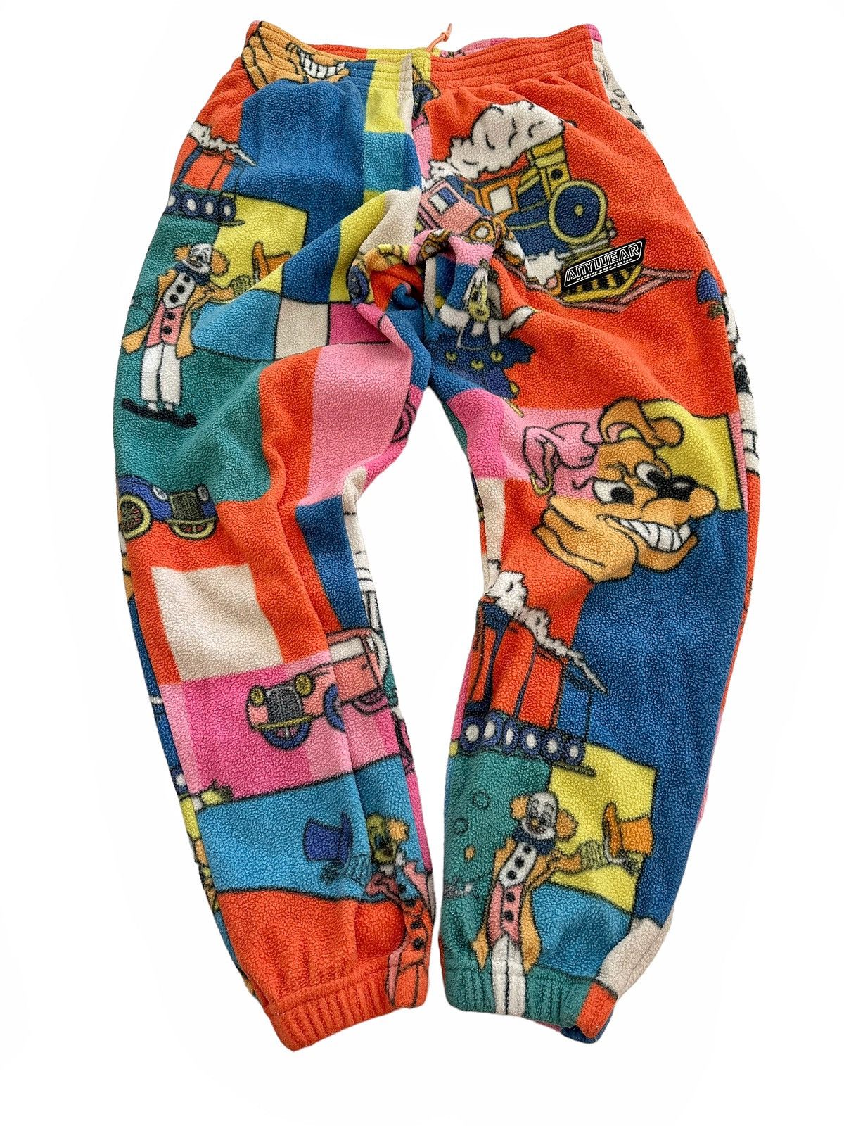 image of Martine Rose Szl 2020 Cartoon Comic Print Fleece Sweatpants in Orange, Men's (Size 32)