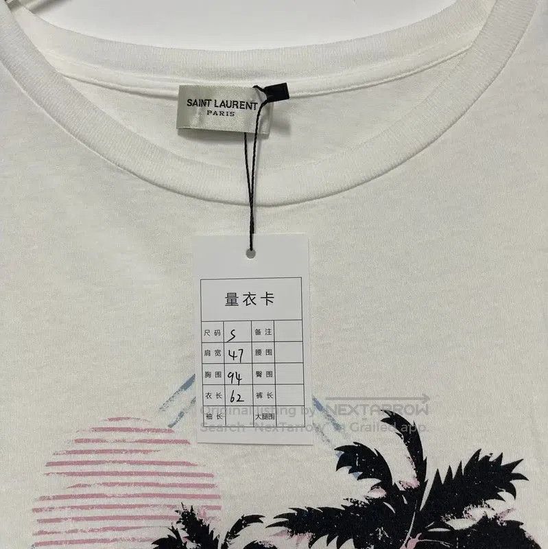 Yves Saint Laurent YSL Women's White Cotton Printed T-Shirt . Size S / US 4 / IT 40 - 7 Thumbnail