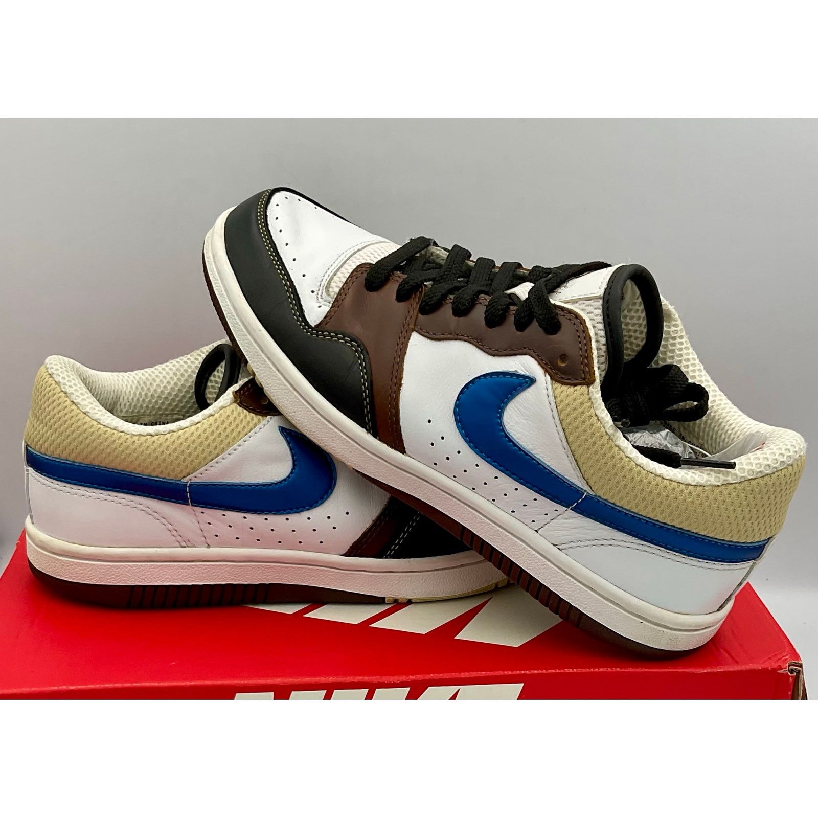 Nike COURT FORCE LOW PRM White/Mil Blue-Bison 313940141 Sz8.5 Size US 8.5 / EU 41-42 - 6 Thumbnail