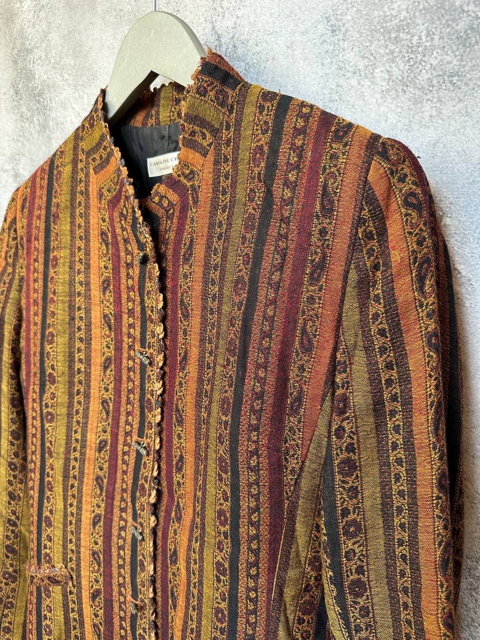 Other Caroline Charles Collection Wool Jacket Draped Shawl Skirt Size L / US 10 / IT 46 - 6 Thumbnail