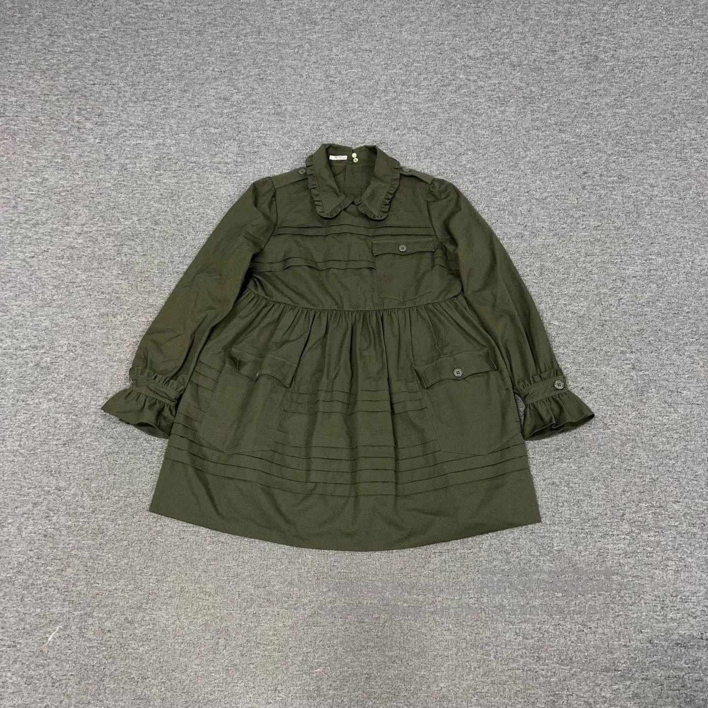 Miu Miu Miu Miu Doll Collar Army Green Dress. Size M / US 6-8 / IT 42-44 - 5 Thumbnail