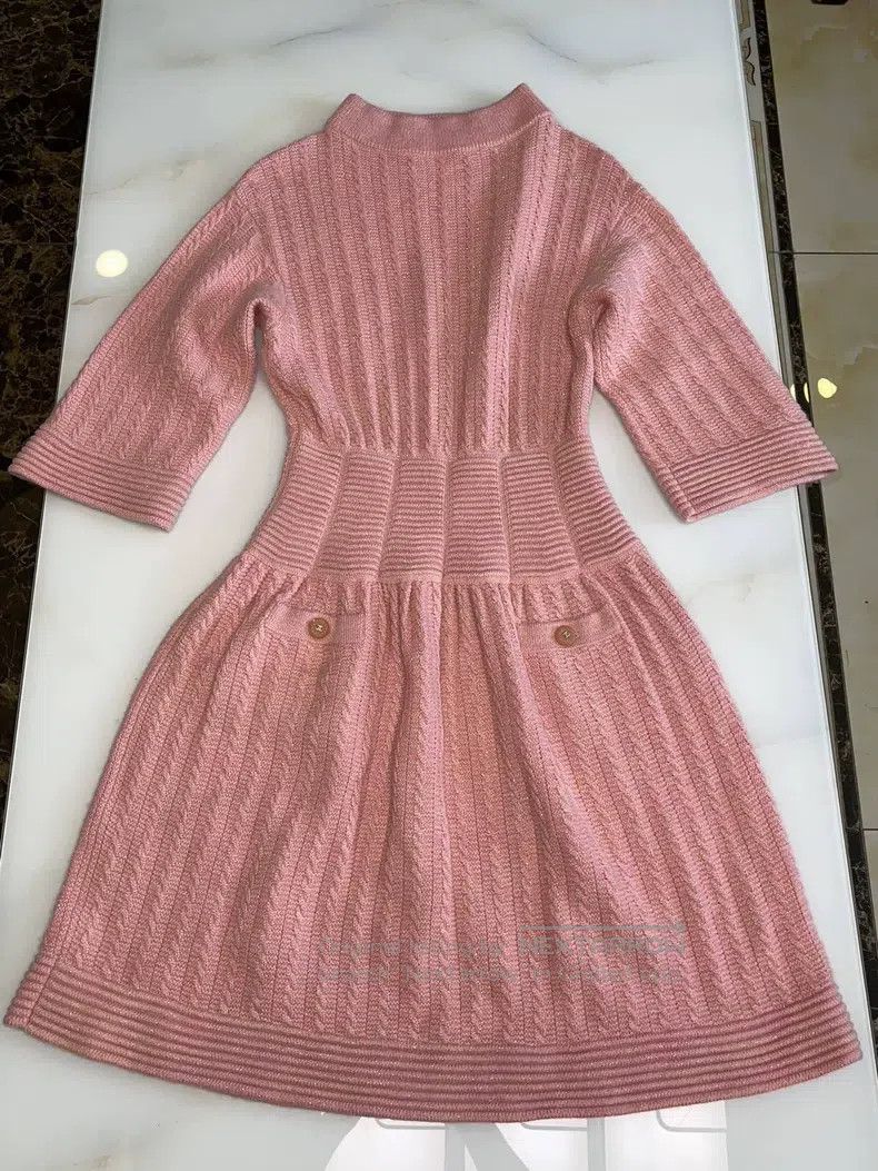 Chanel Chanel Knitted pink dress Size XS / US 0-2 / IT 36-38 - 3 Thumbnail