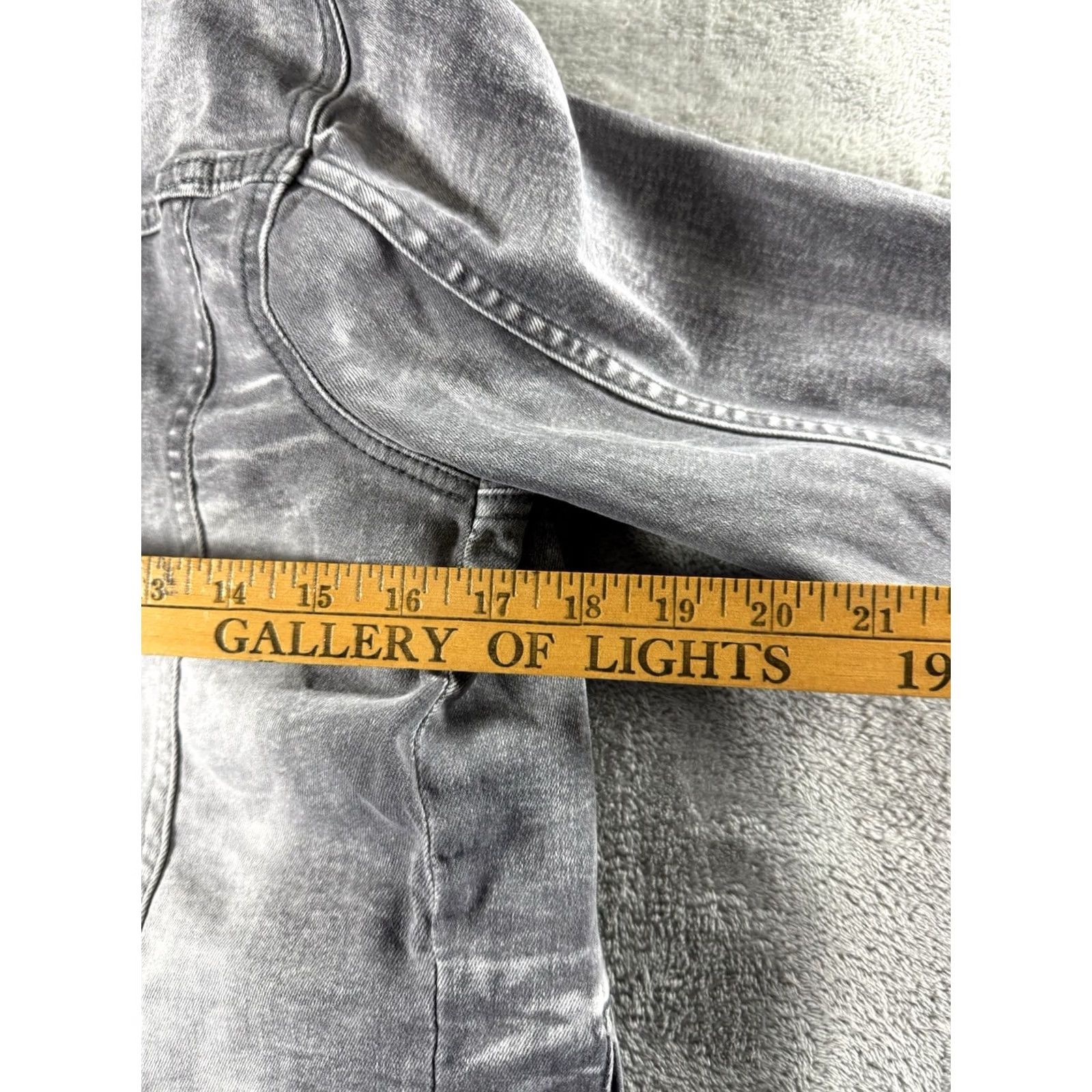 Vintage FOCUS Gray Denim Jacket Womens Small Destroyed Thrashed Grunge Y2K 90s Utility Size S / US 4 / IT 40 - 4 Thumbnail
