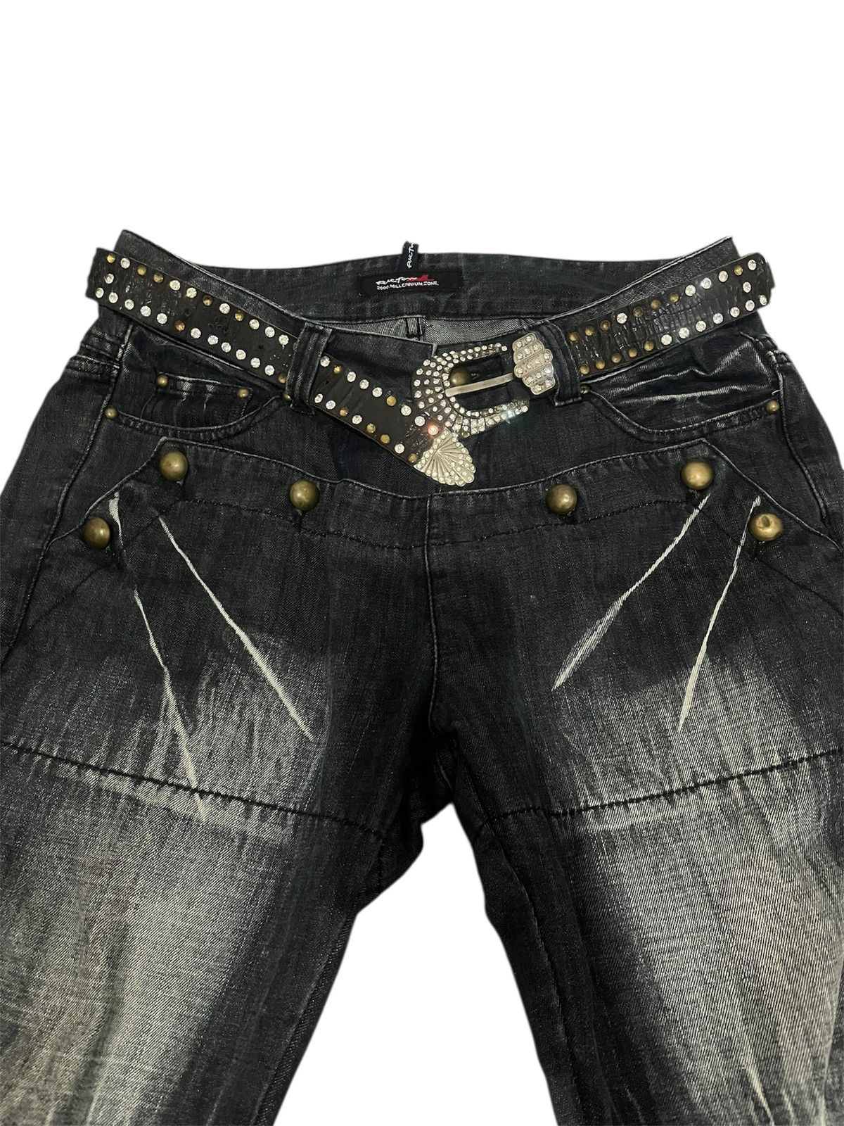 Kapital Y2K Rhinestone Crystal Studded Belt McBling Size 36 - 1 Thumbnail