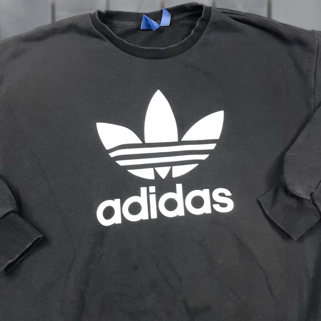 Adidas VINTAGE adidas Sweatshirt Adults Small Black Trefoil Pullover Crew Neck Essential S Men's Sweatshirt Size US S / EU 44-46 / 1 - 1 Thumbnail