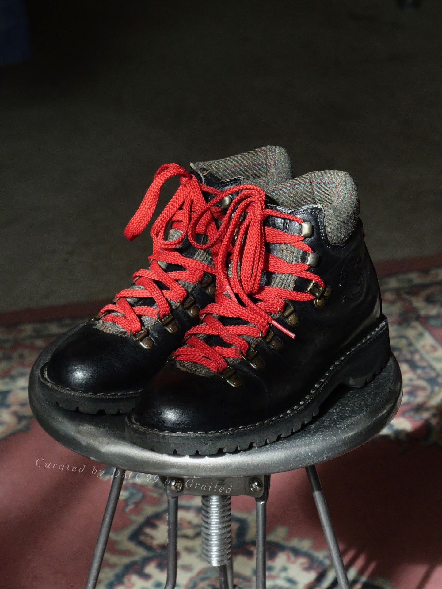 Vintage Vintage Diemme Tweed Patchwork Hiking Boots Size US 6 / IT 36 - 1 Thumbnail
