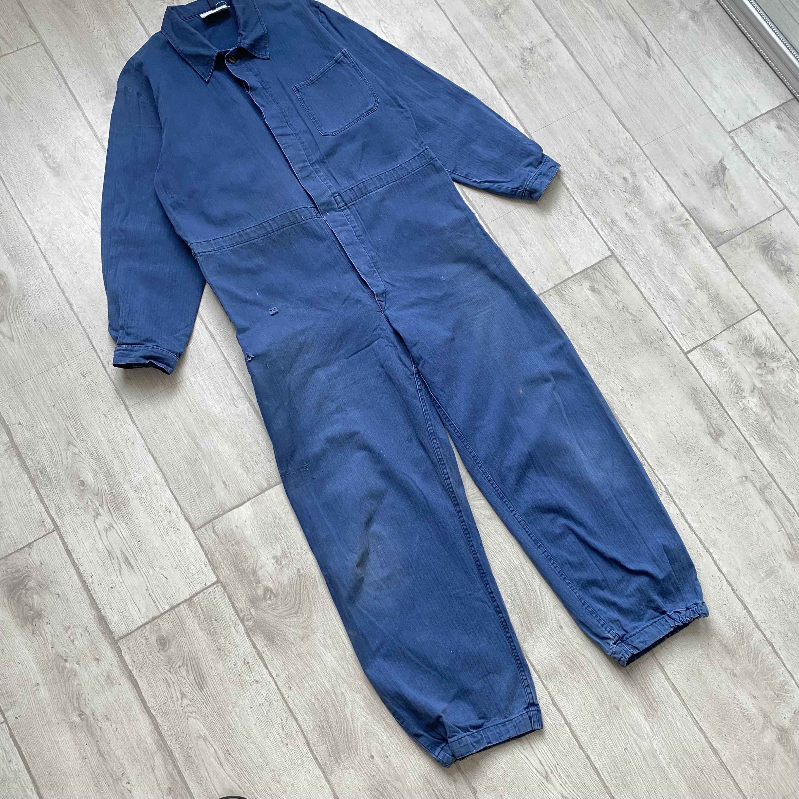 Le Laboureur ⚙️ Vintage 80s Faded Safor French Coverall Worker jumpsuit Size US 32 / EU 48 - 10 Thumbnail