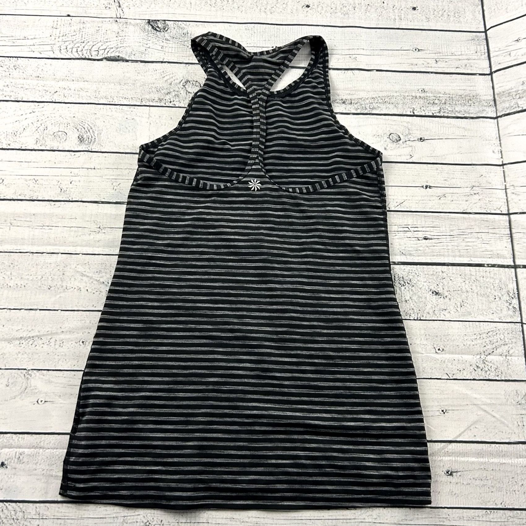 Athleta Athleta Tank Top Sleeveless Striped Racerback Black Gray Women's XXS 2XS Activewear Yoga Shirt Size XXS / US 00 / IT 34 - 5 Thumbnail