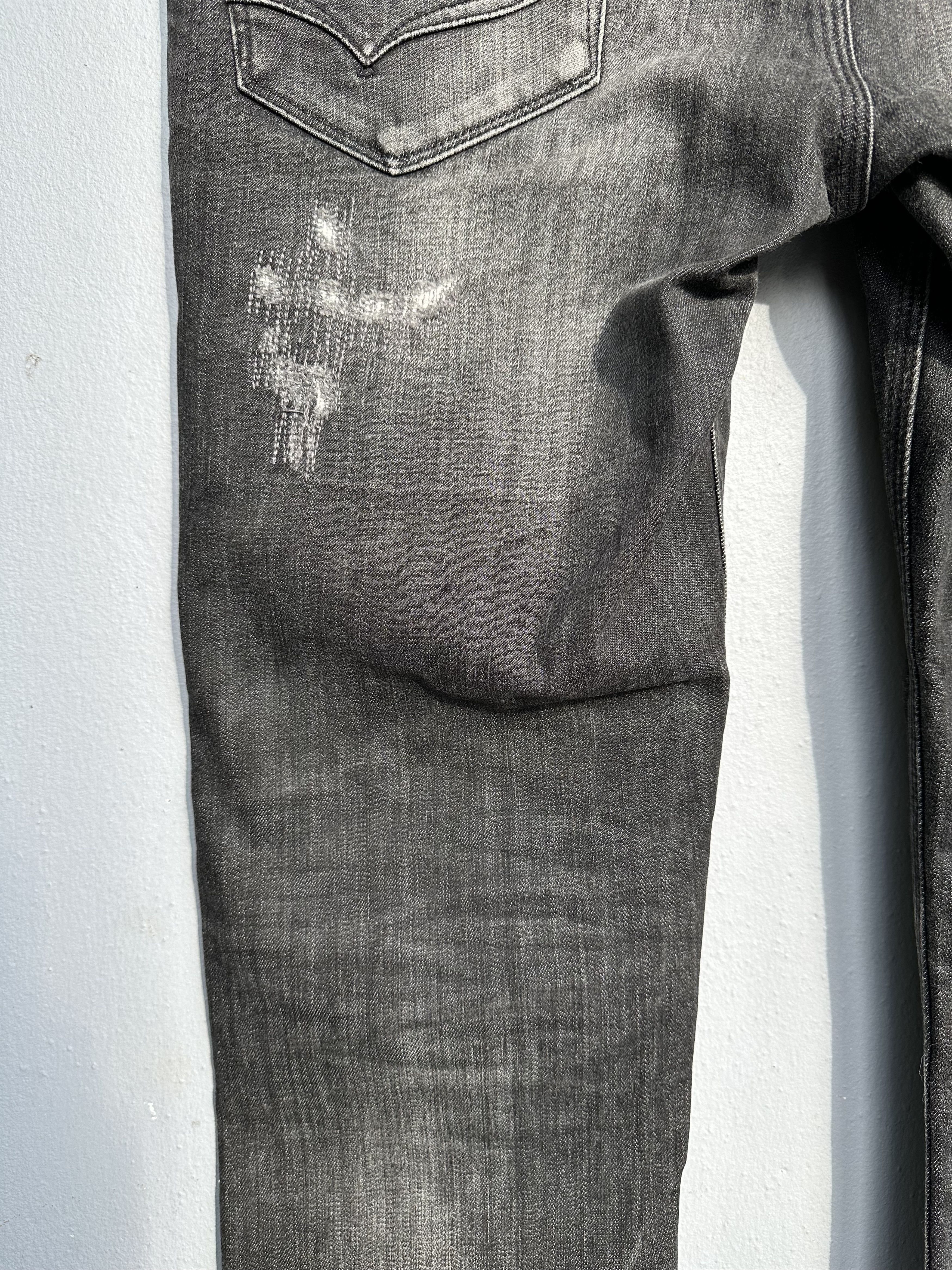 Nicole Club Japanese Brand NCFM Distressed Patchwork Denim Released Hem Size US 35 - 24 Thumbnail