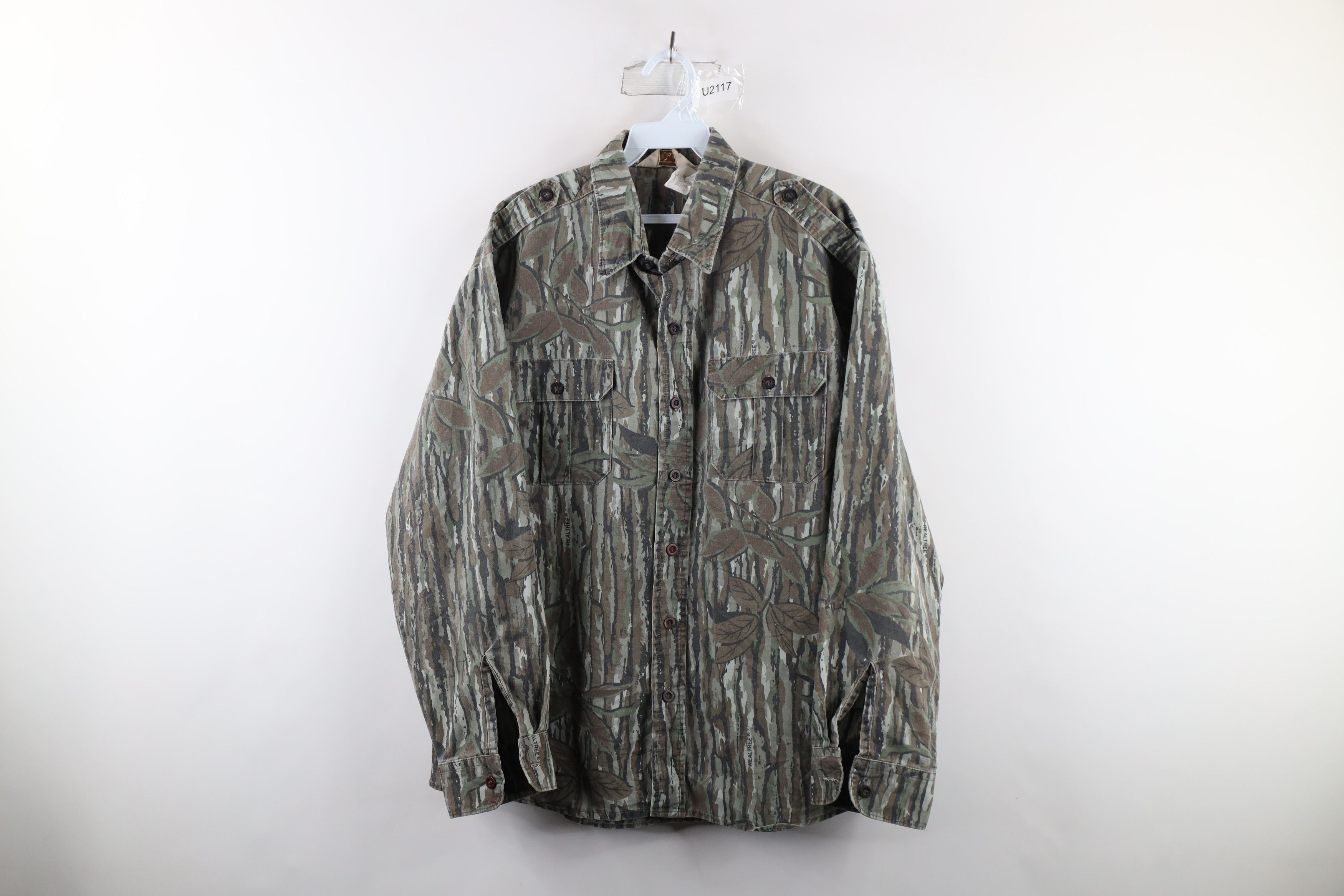 Vintage 80s Walls Camouflage Safari Bush Button Shirt USA